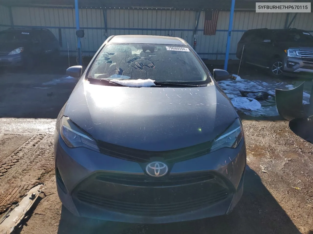 2017 Toyota Corolla L VIN: 5YFBURHE7HP670115 Lot: 79680594