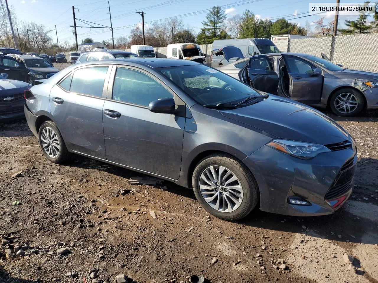 2017 Toyota Corolla L VIN: 2T1BURHE0HC780410 Lot: 79704714