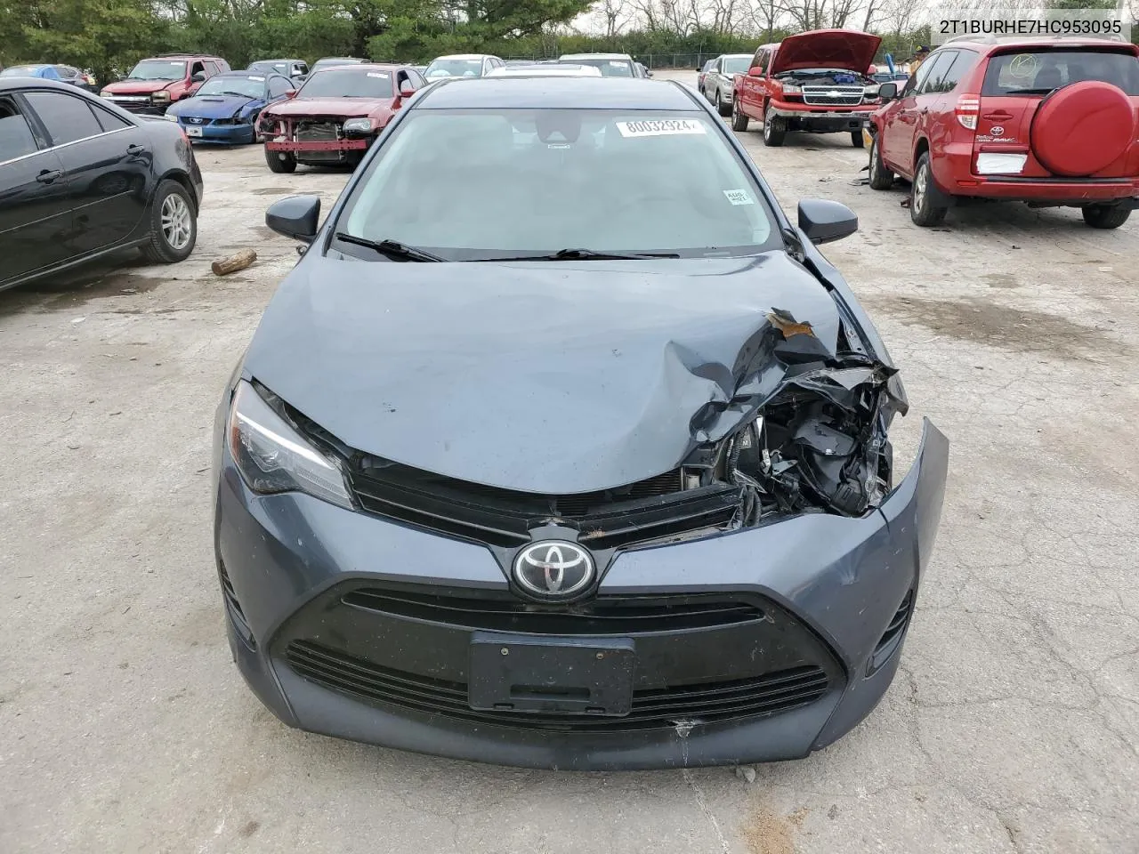 2017 Toyota Corolla L VIN: 2T1BURHE7HC953095 Lot: 80032924