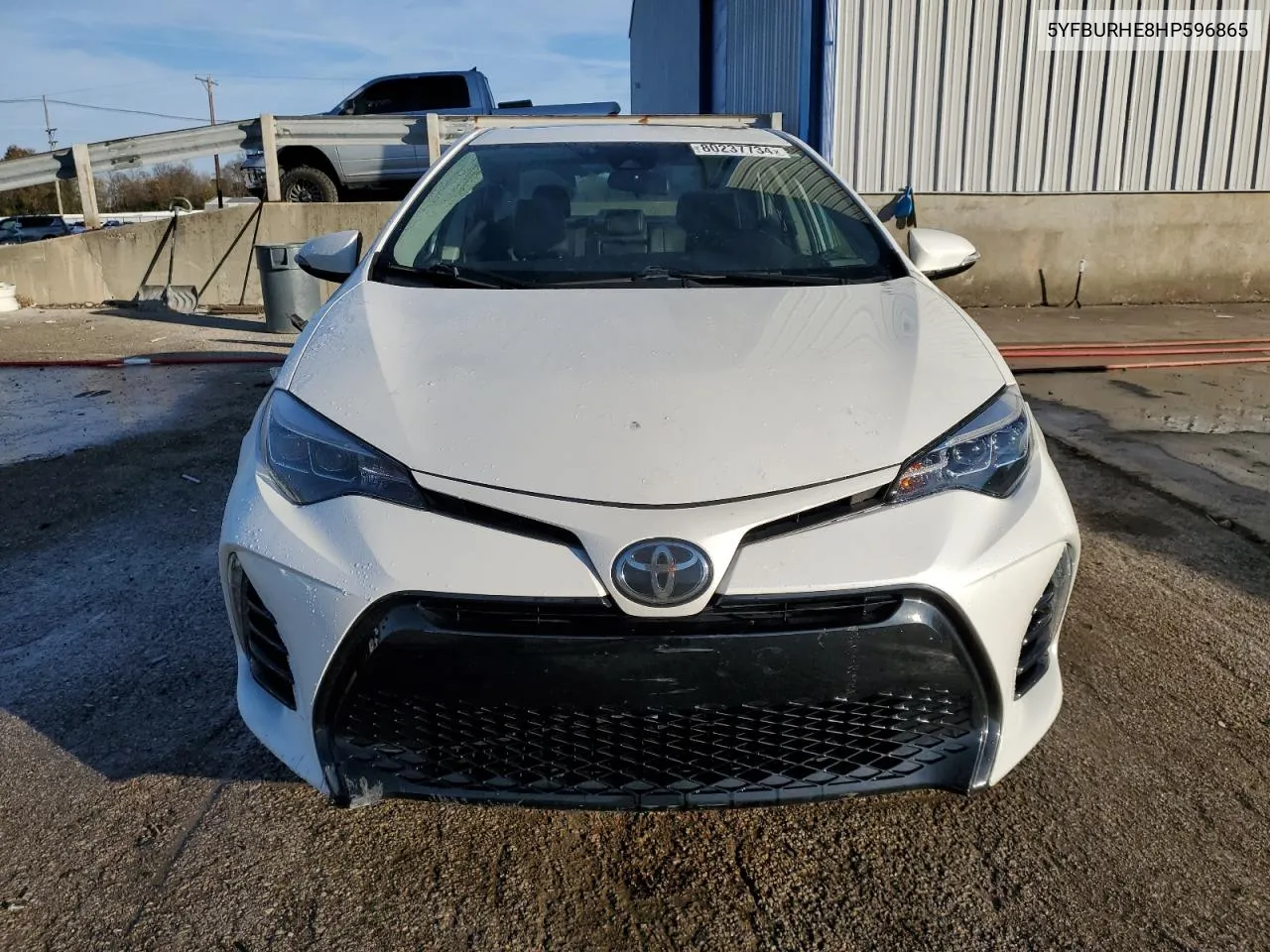 2017 Toyota Corolla L VIN: 5YFBURHE8HP596865 Lot: 80237734