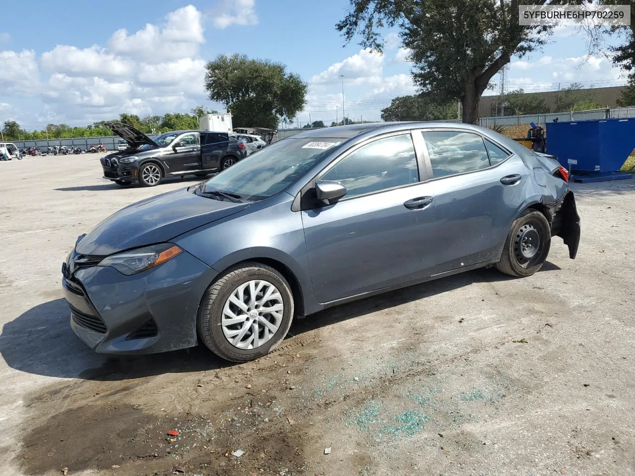 2017 Toyota Corolla L VIN: 5YFBURHE6HP702259 Lot: 80384704