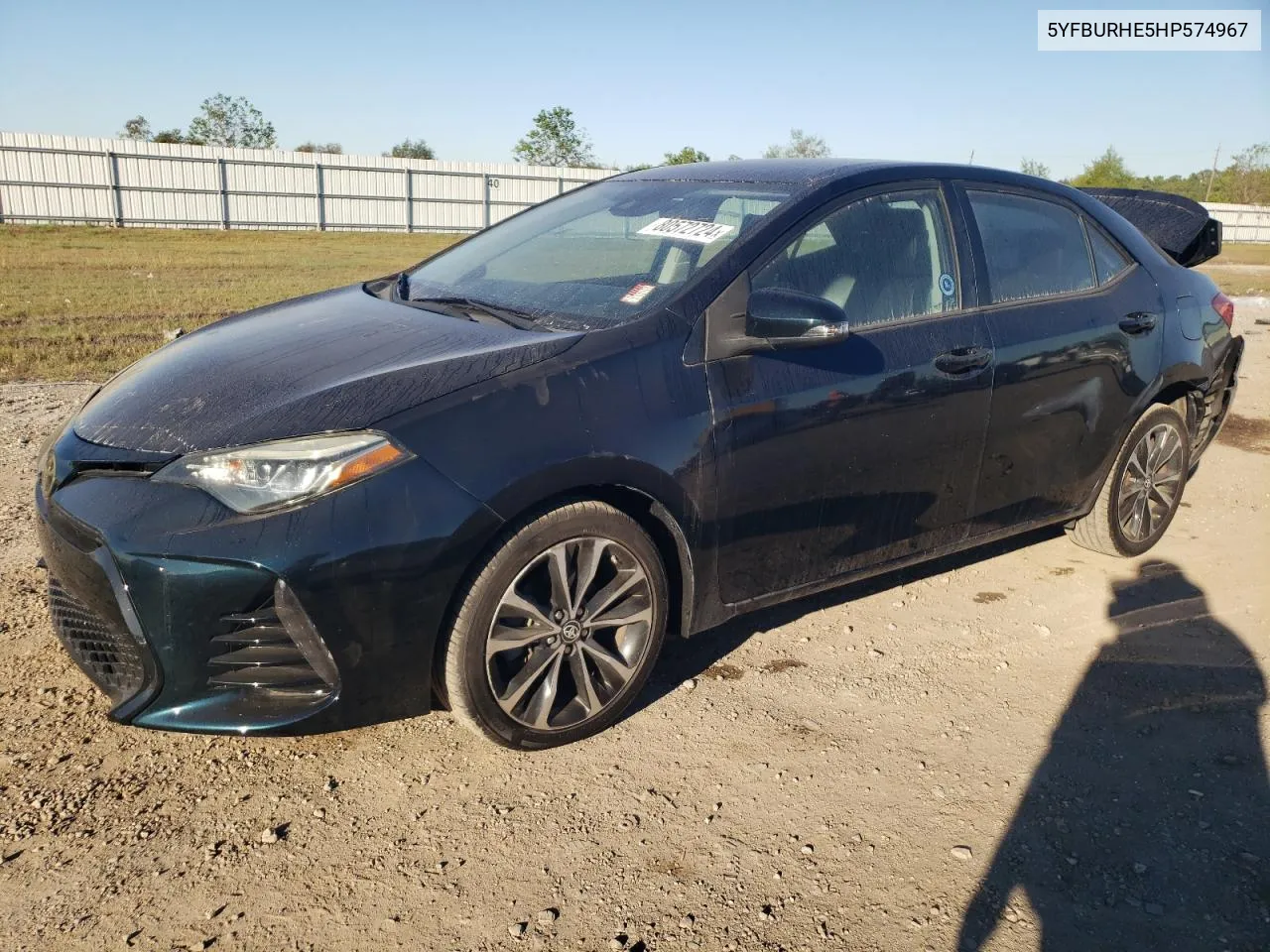 2017 Toyota Corolla L VIN: 5YFBURHE5HP574967 Lot: 80572724