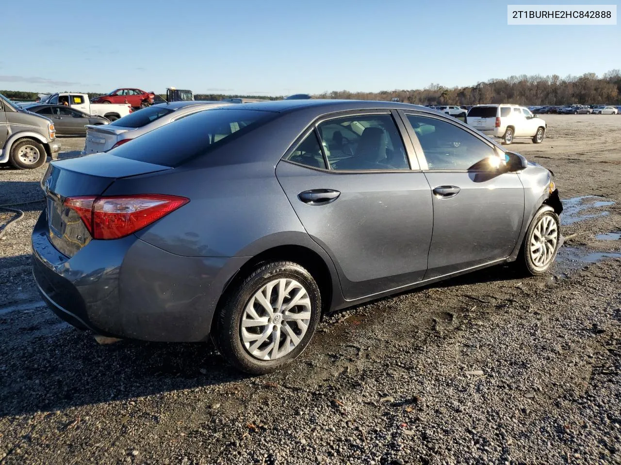 2017 Toyota Corolla L VIN: 2T1BURHE2HC842888 Lot: 81103744