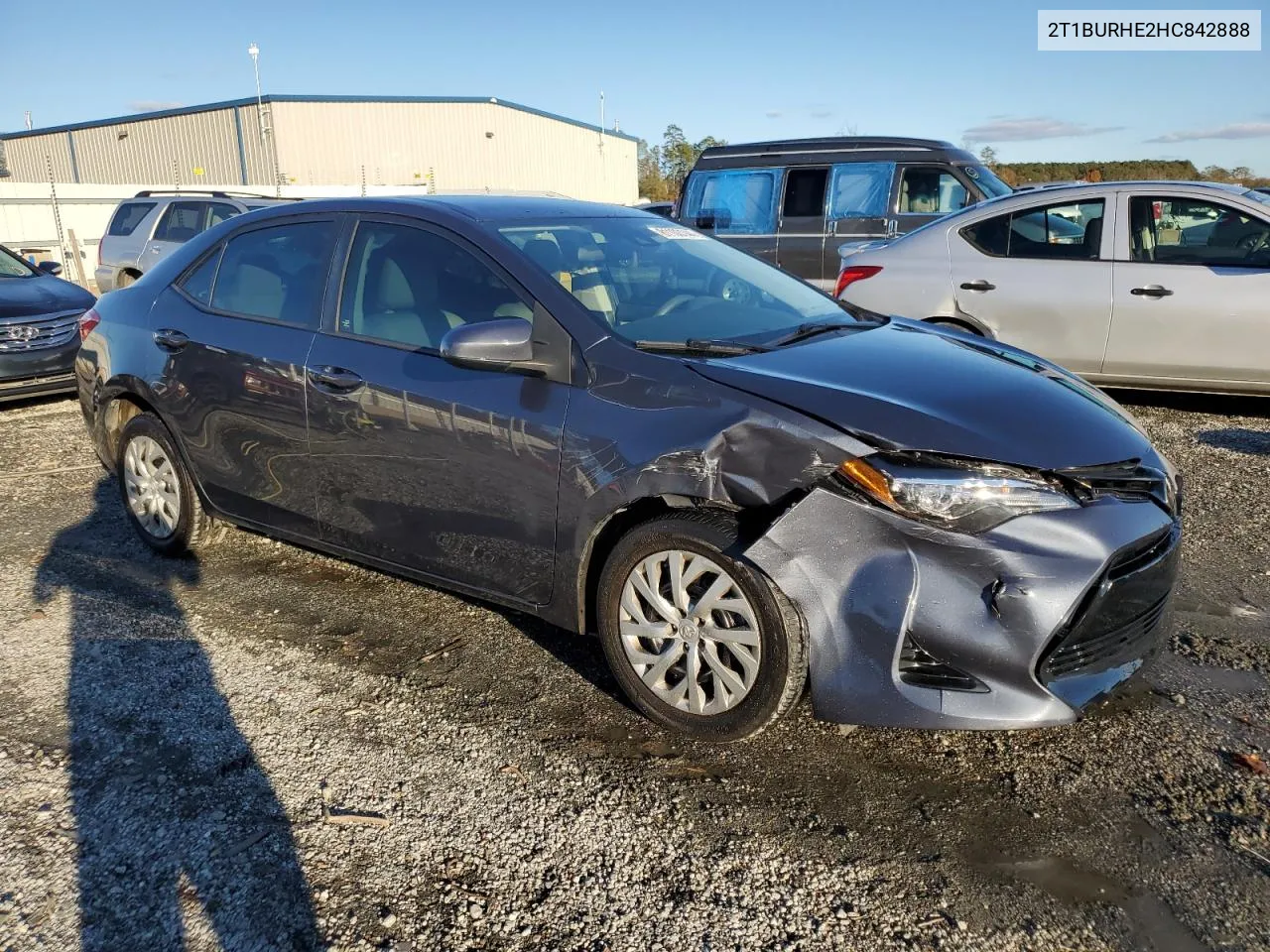 2017 Toyota Corolla L VIN: 2T1BURHE2HC842888 Lot: 81103744