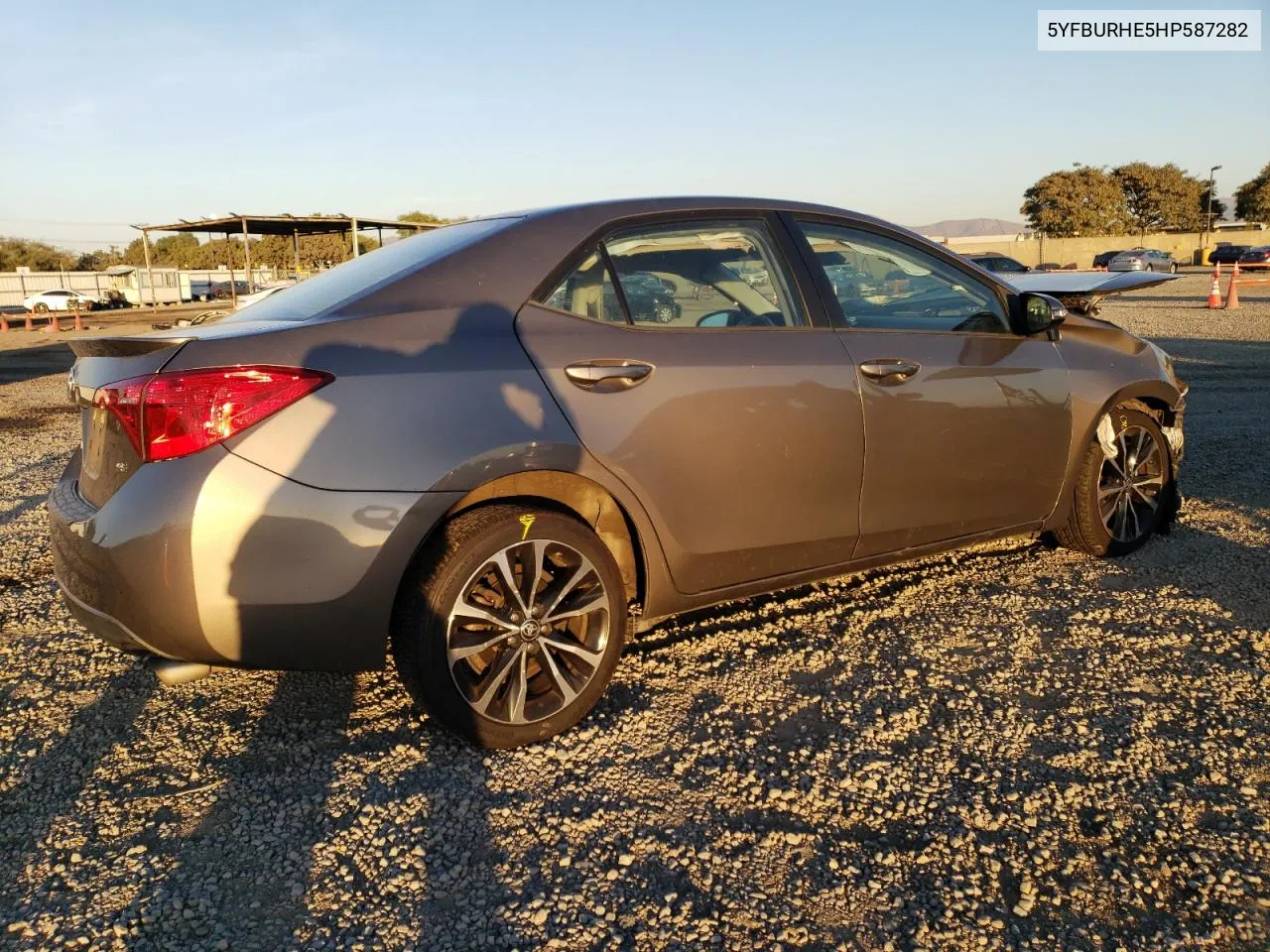 2017 Toyota Corolla L VIN: 5YFBURHE5HP587282 Lot: 81372144