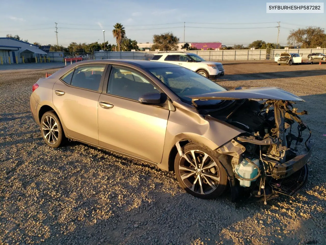 2017 Toyota Corolla L VIN: 5YFBURHE5HP587282 Lot: 81372144