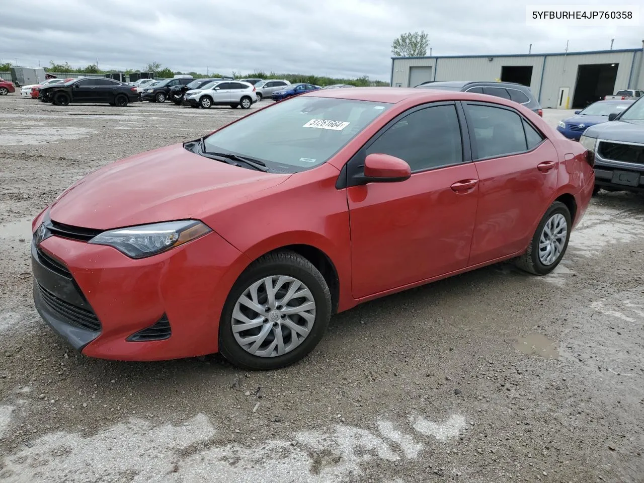 2018 Toyota Corolla L VIN: 5YFBURHE4JP760358 Lot: 51261664