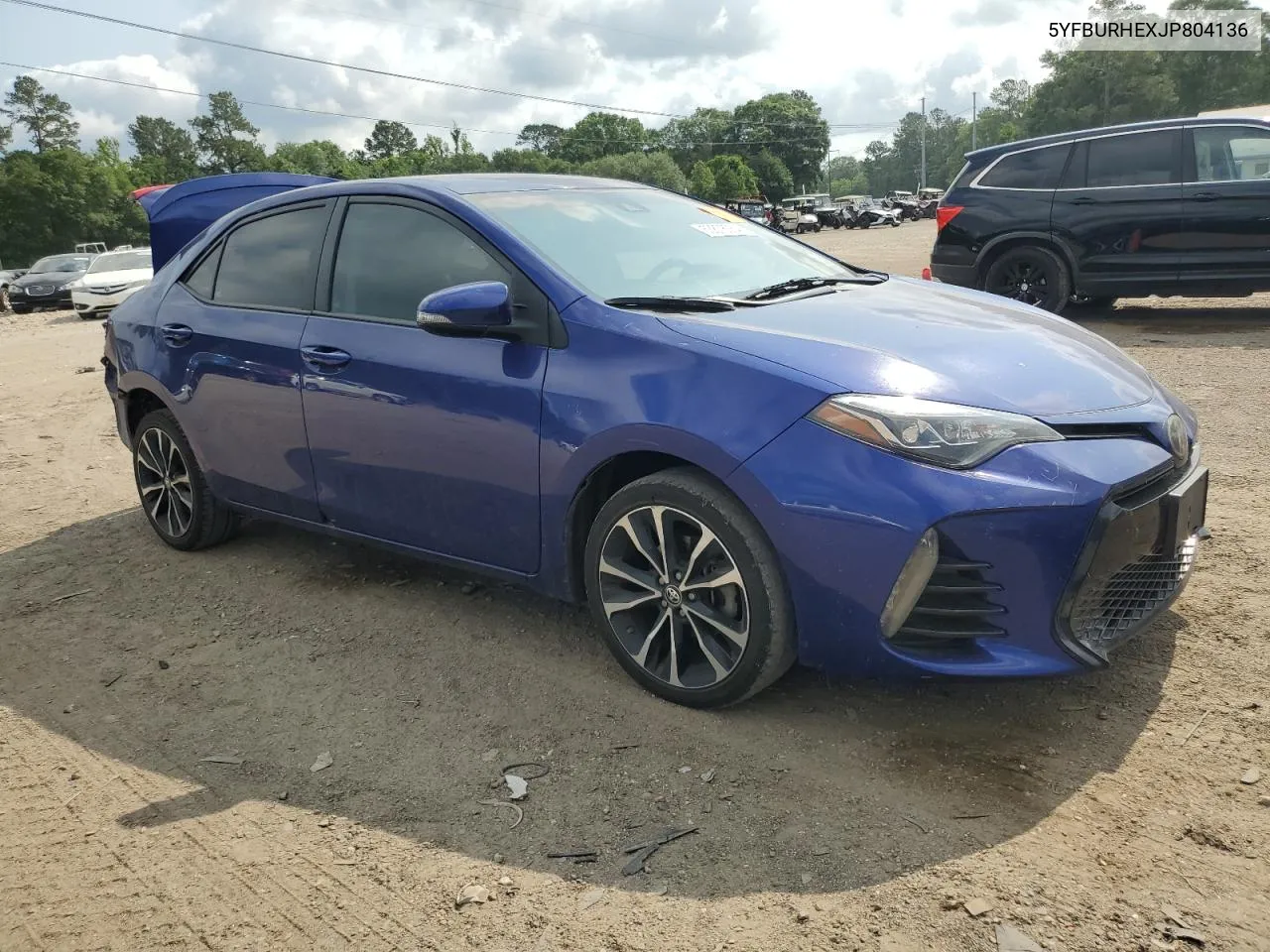 2018 Toyota Corolla L VIN: 5YFBURHEXJP804136 Lot: 53808364