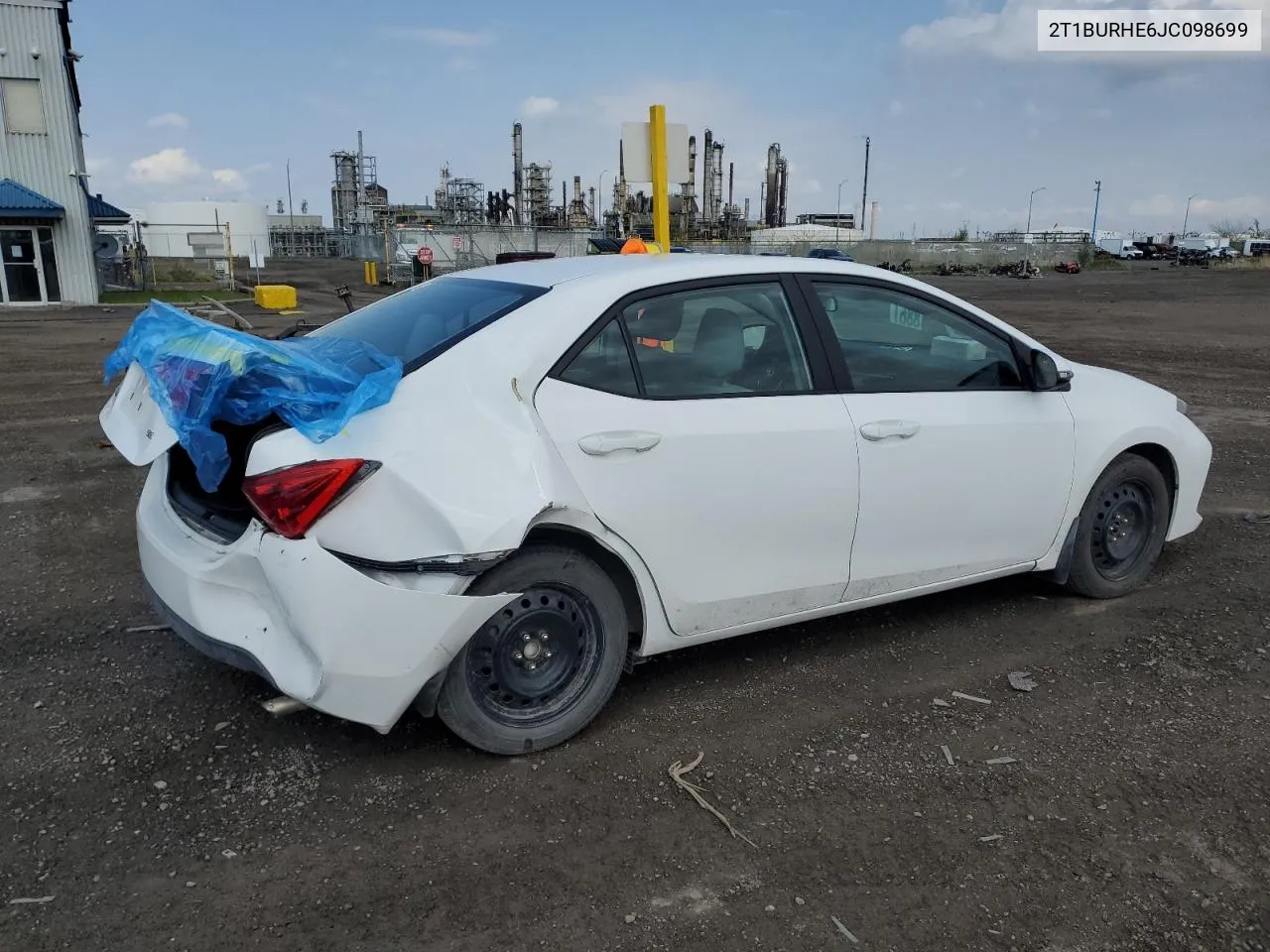 2018 Toyota Corolla L VIN: 2T1BURHE6JC098699 Lot: 54396864