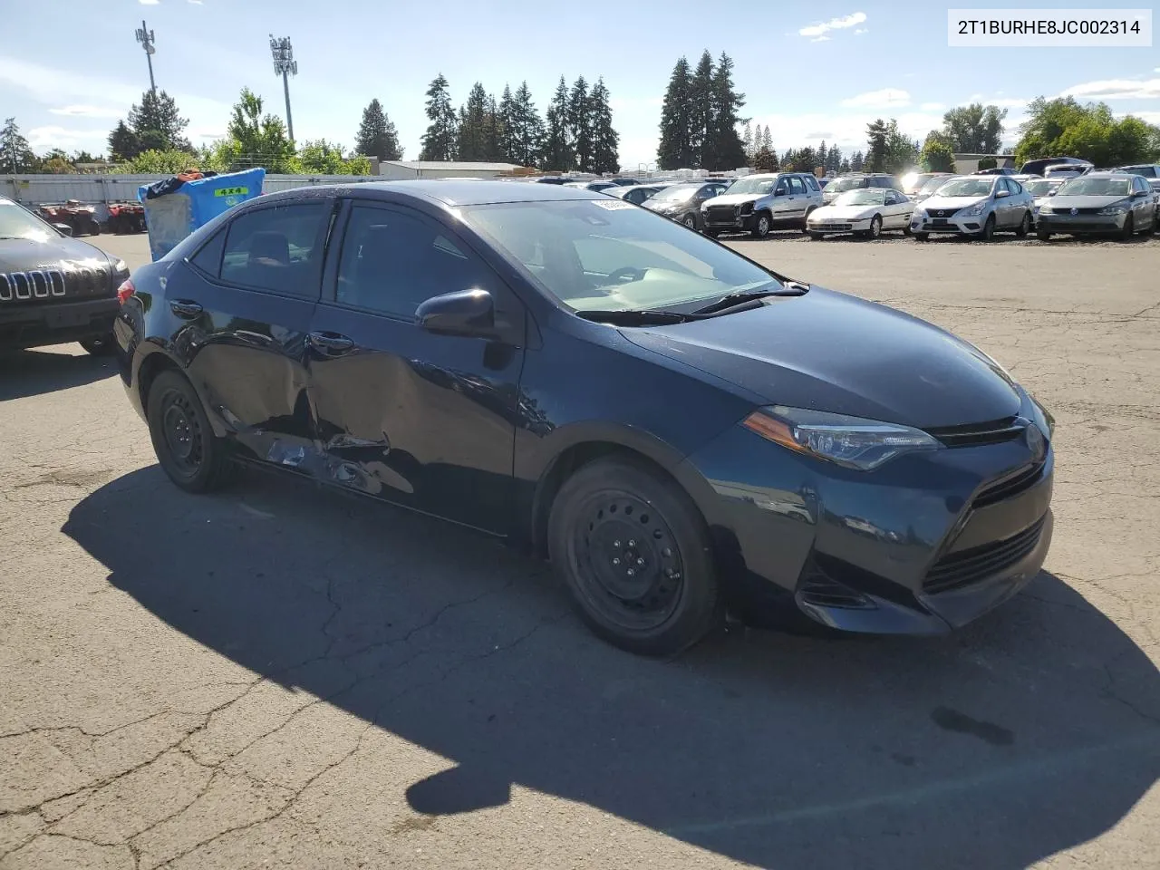 2018 Toyota Corolla L VIN: 2T1BURHE8JC002314 Lot: 56564544