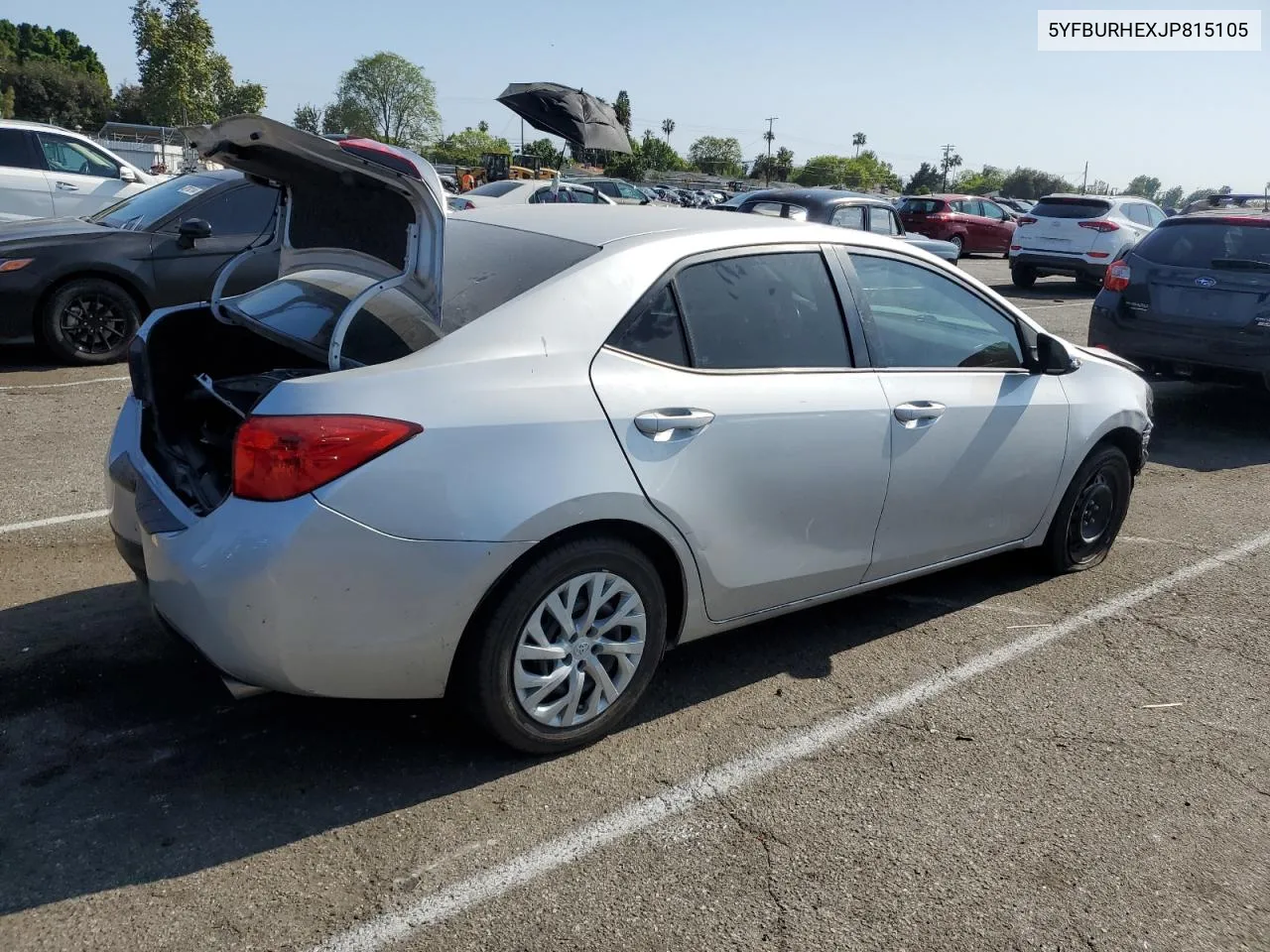 2018 Toyota Corolla L VIN: 5YFBURHEXJP815105 Lot: 58125984