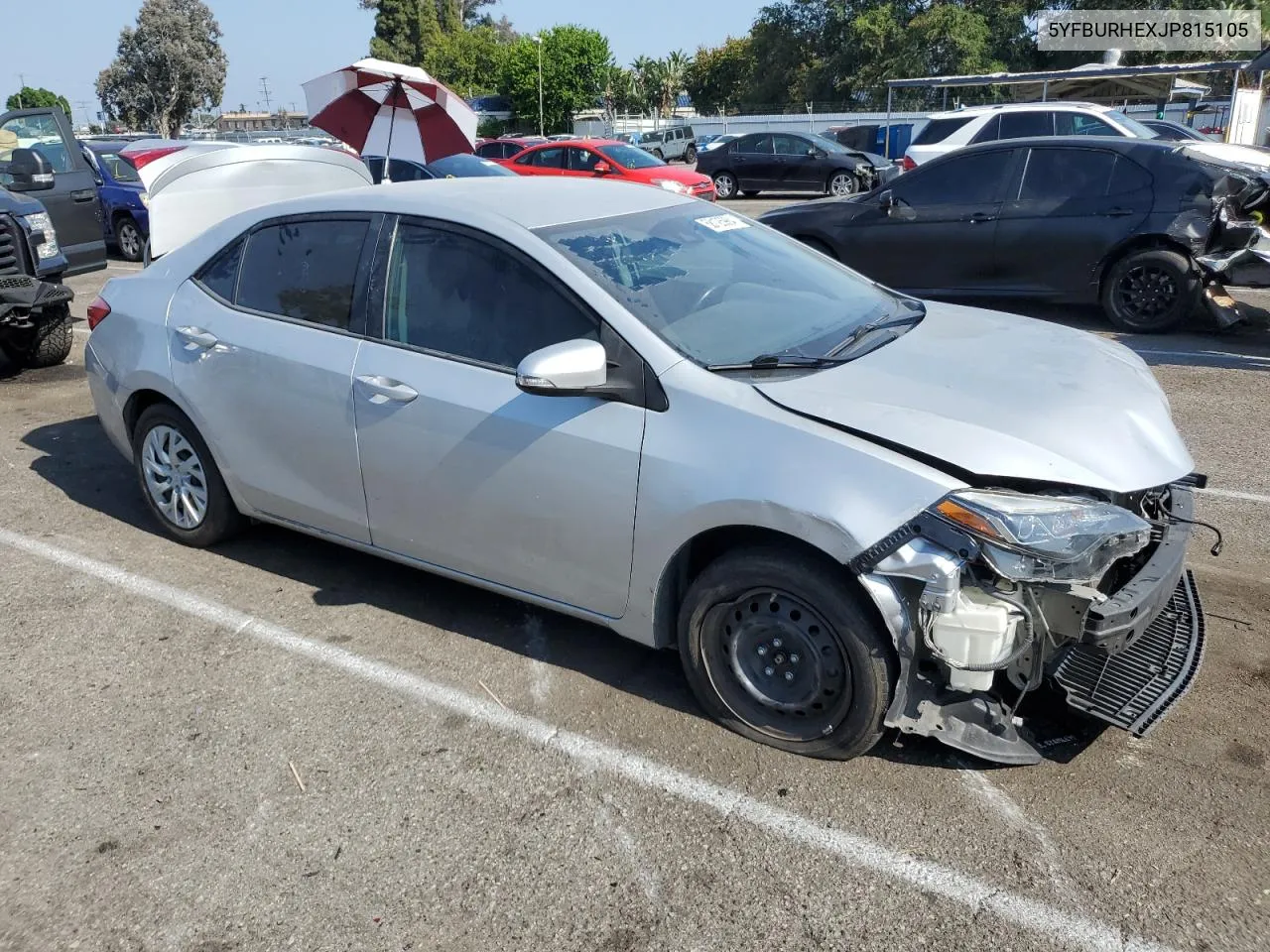 2018 Toyota Corolla L VIN: 5YFBURHEXJP815105 Lot: 58125984