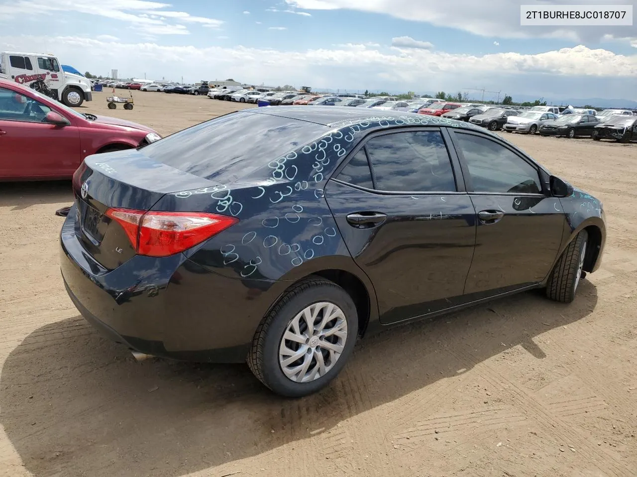 2018 Toyota Corolla L VIN: 2T1BURHE8JC018707 Lot: 61918404