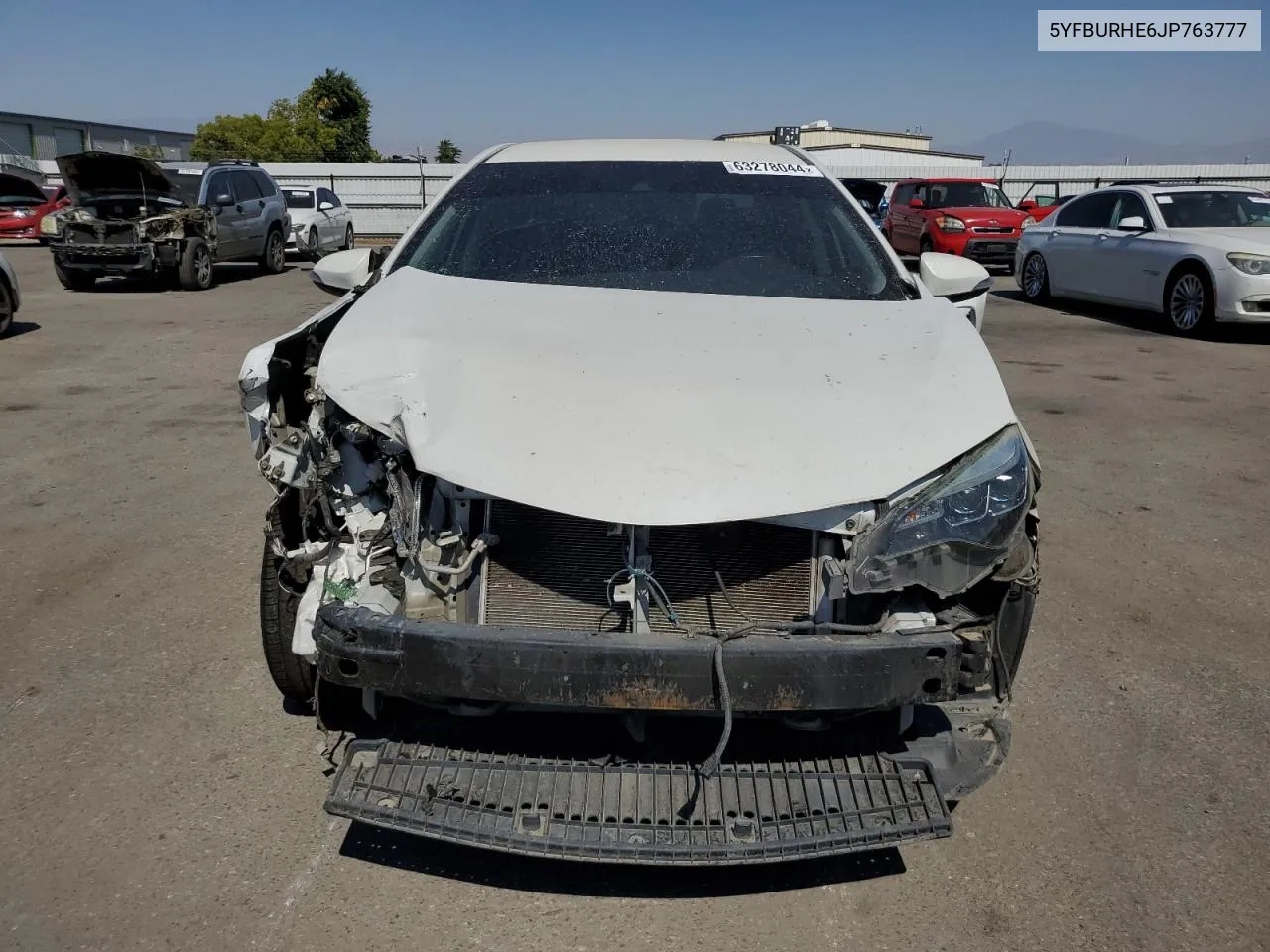 2018 Toyota Corolla L VIN: 5YFBURHE6JP763777 Lot: 63278044