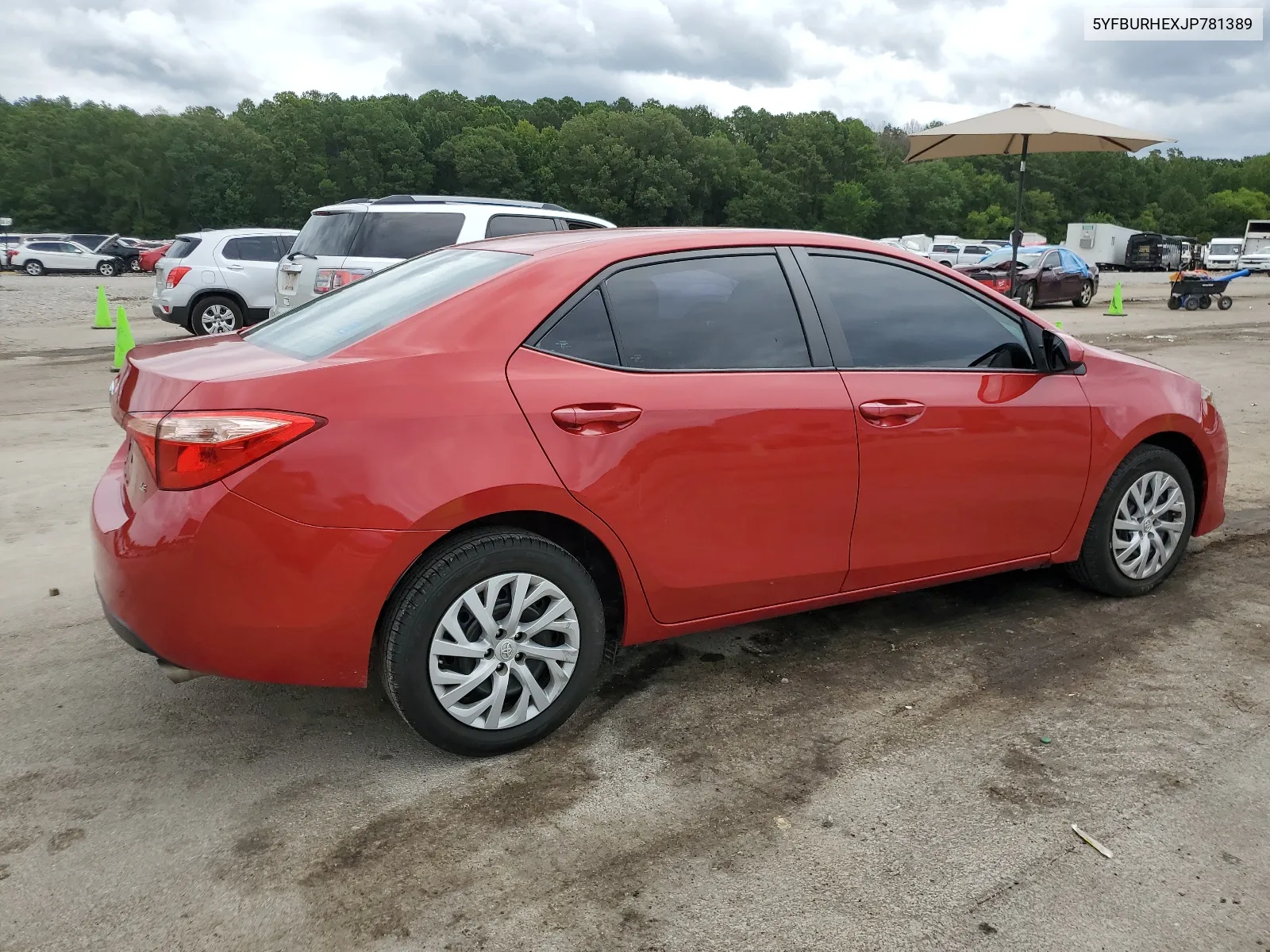 2018 Toyota Corolla L VIN: 5YFBURHEXJP781389 Lot: 63771004