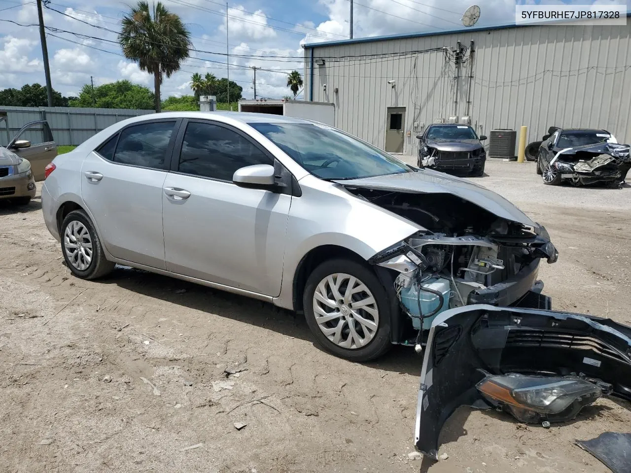 2018 Toyota Corolla L VIN: 5YFBURHE7JP817328 Lot: 65334784