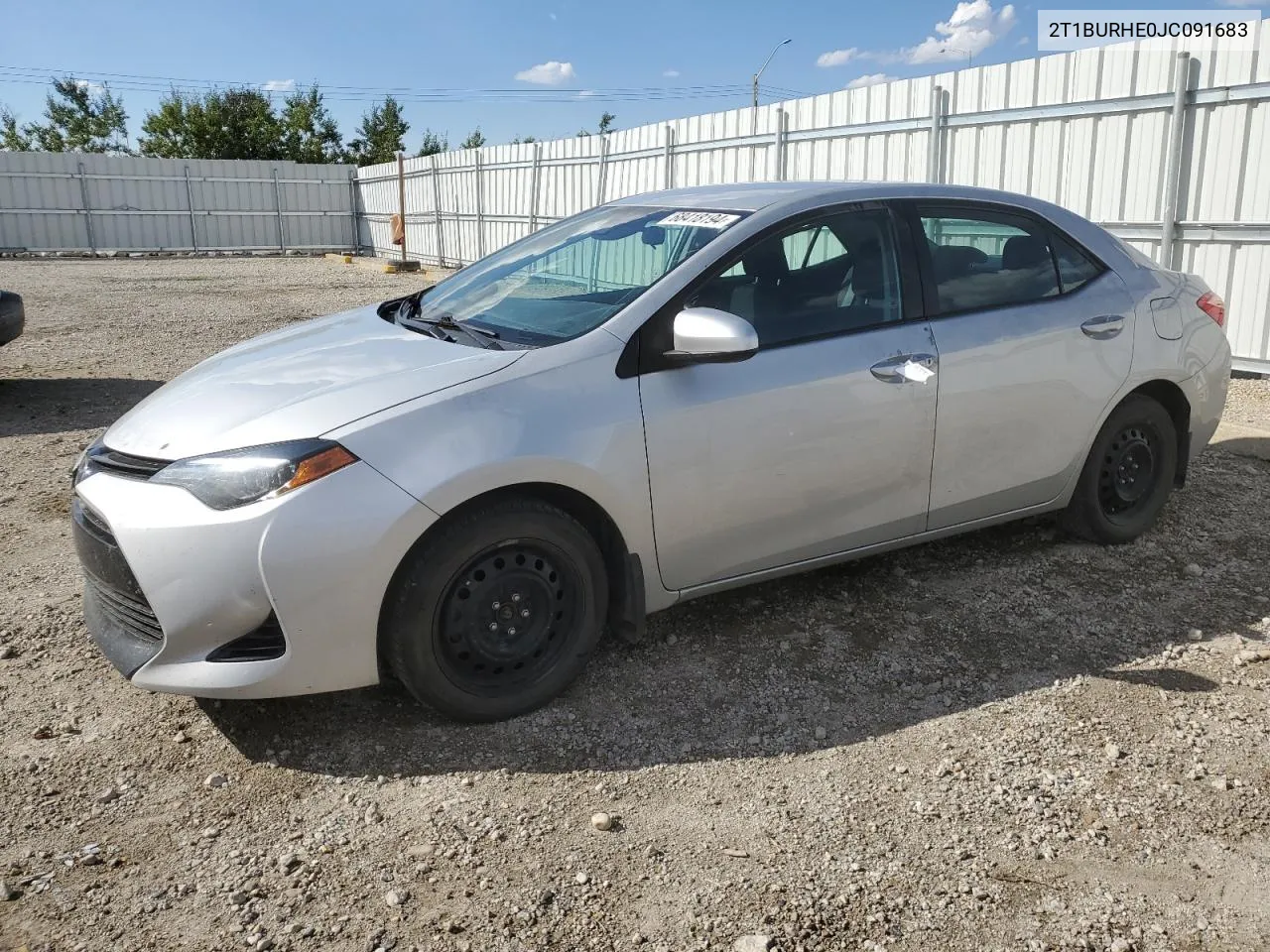 2018 Toyota Corolla L VIN: 2T1BURHE0JC091683 Lot: 68418194