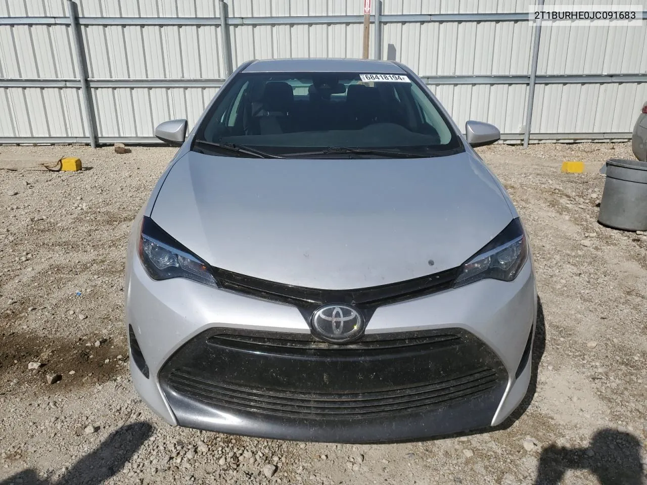 2018 Toyota Corolla L VIN: 2T1BURHE0JC091683 Lot: 68418194