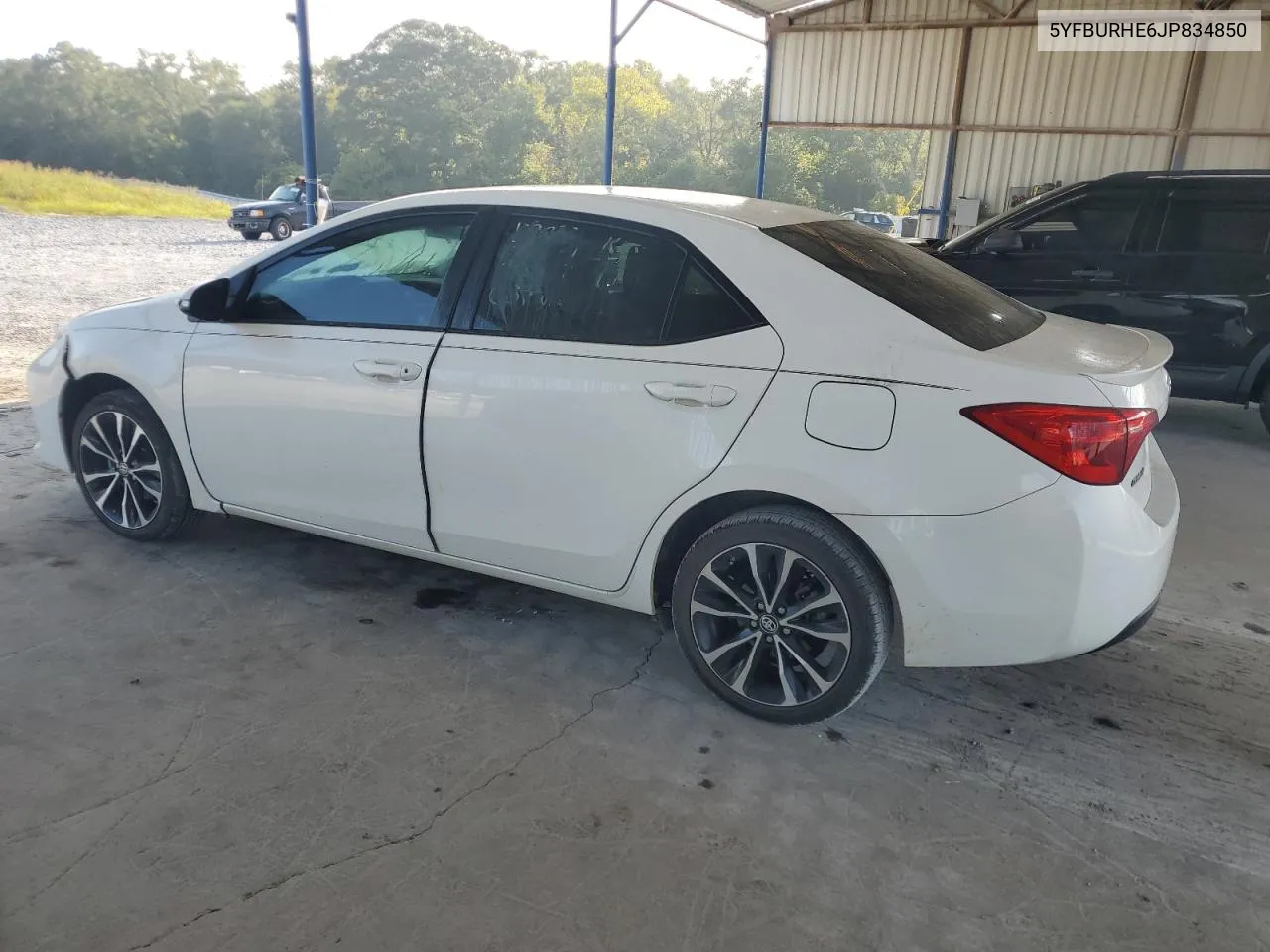 2018 Toyota Corolla L VIN: 5YFBURHE6JP834850 Lot: 69060484