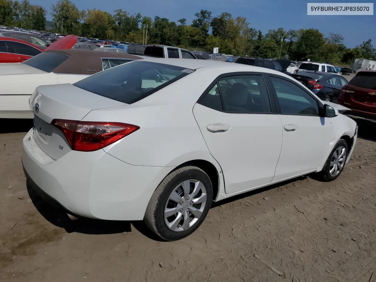 2018 Toyota Corolla L VIN: 5YFBURHE7JP835070 Lot: 69610534