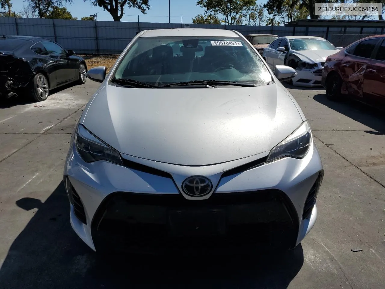 2018 Toyota Corolla L VIN: 2T1BURHE7JC064156 Lot: 69870464