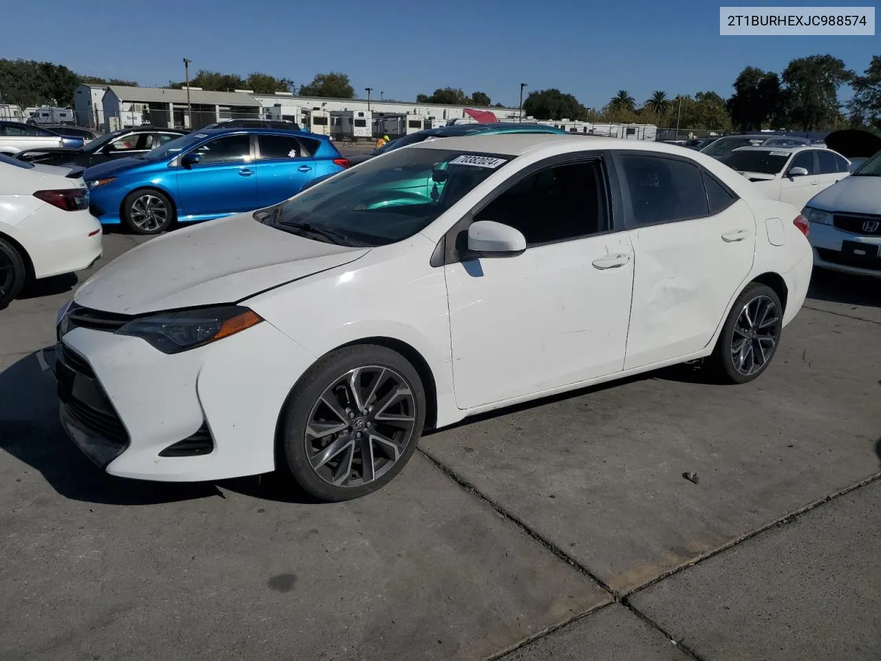 2018 Toyota Corolla L VIN: 2T1BURHEXJC988574 Lot: 70382024