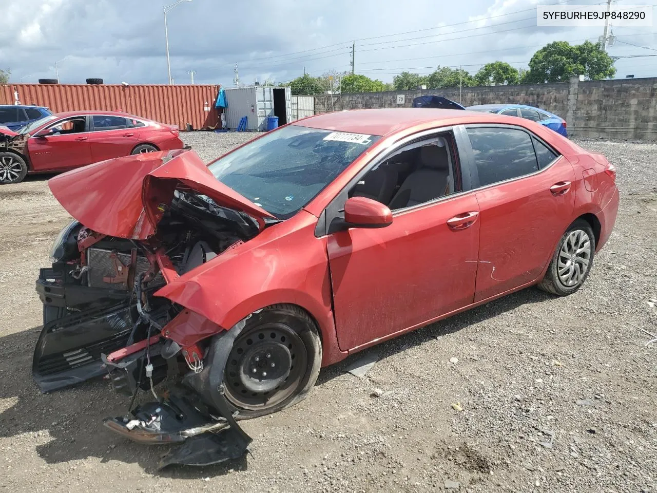 2018 Toyota Corolla L VIN: 5YFBURHE9JP848290 Lot: 70777734