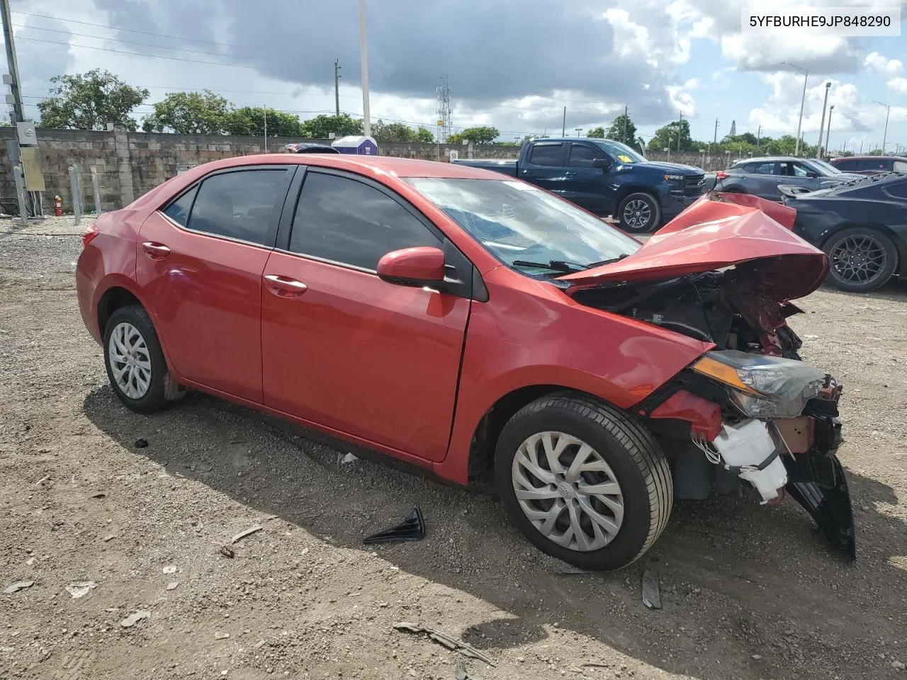 2018 Toyota Corolla L VIN: 5YFBURHE9JP848290 Lot: 70777734