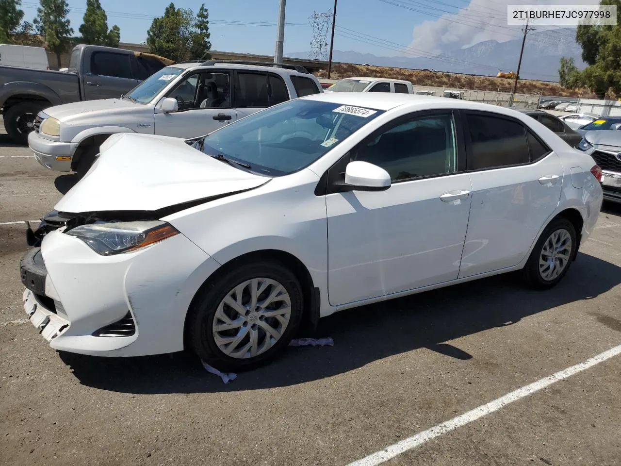 2018 Toyota Corolla L VIN: 2T1BURHE7JC977998 Lot: 70865574