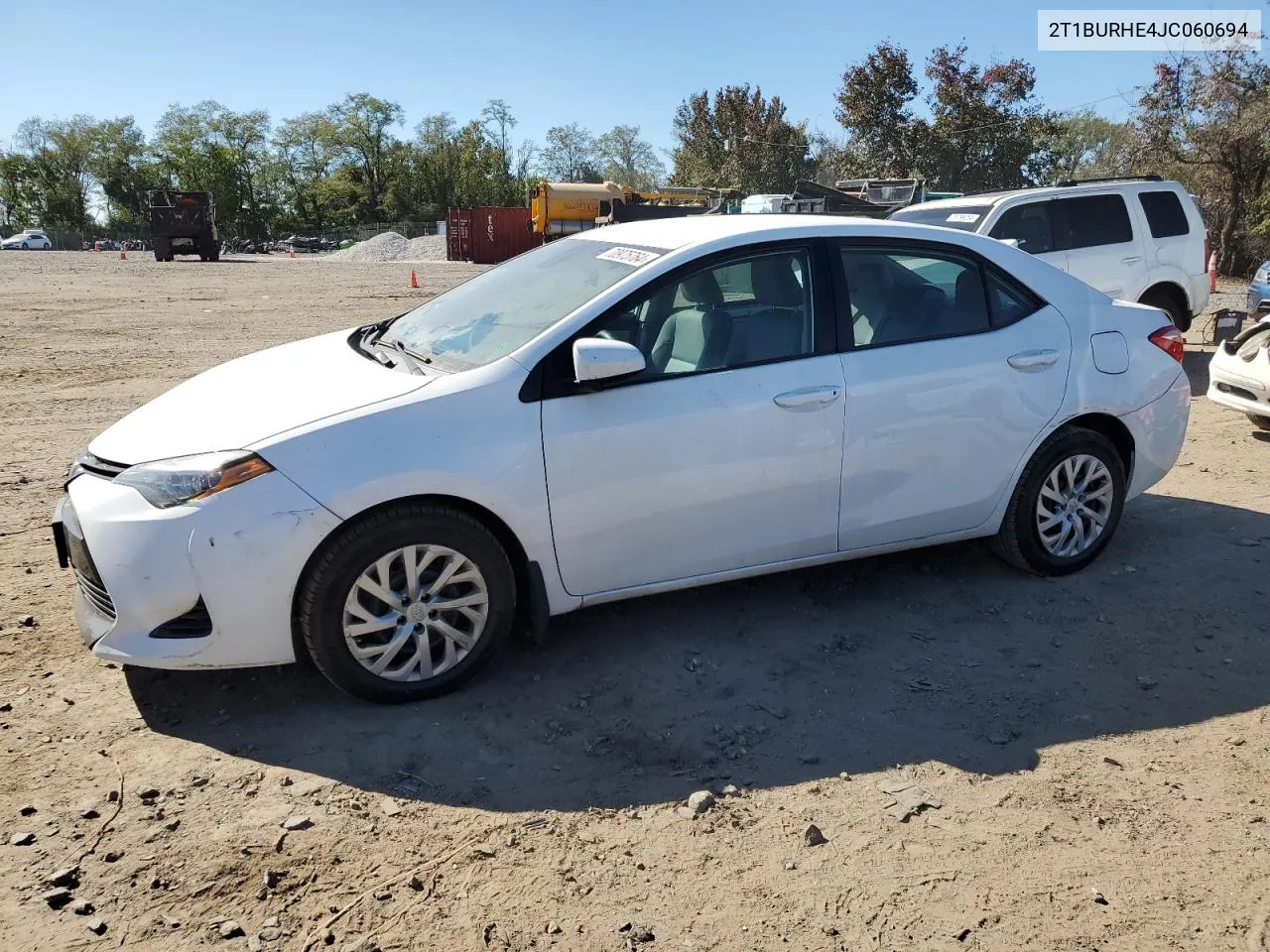 2018 Toyota Corolla L VIN: 2T1BURHE4JC060694 Lot: 70975764