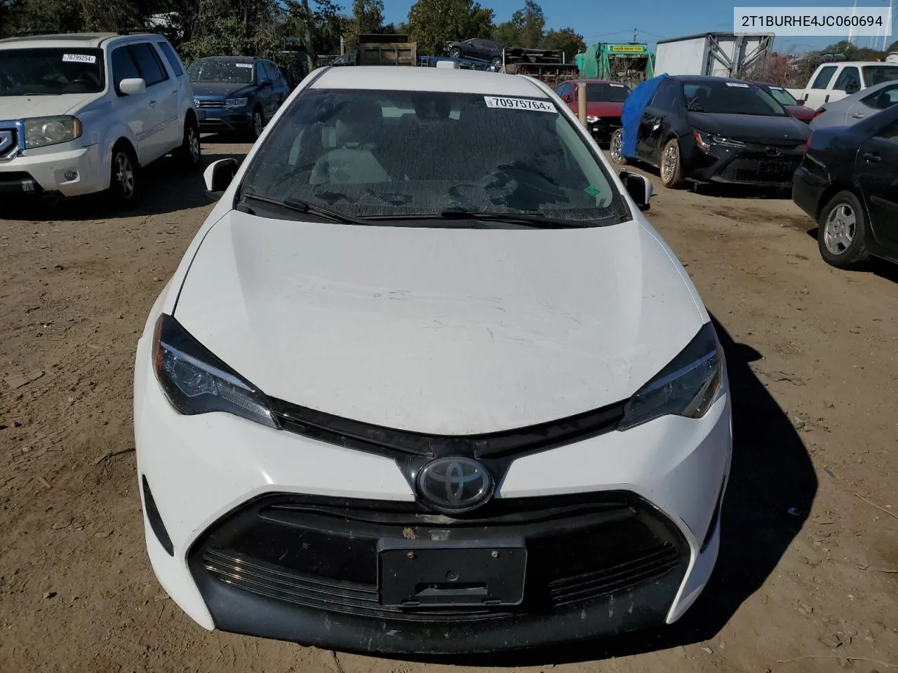 2018 Toyota Corolla L VIN: 2T1BURHE4JC060694 Lot: 70975764