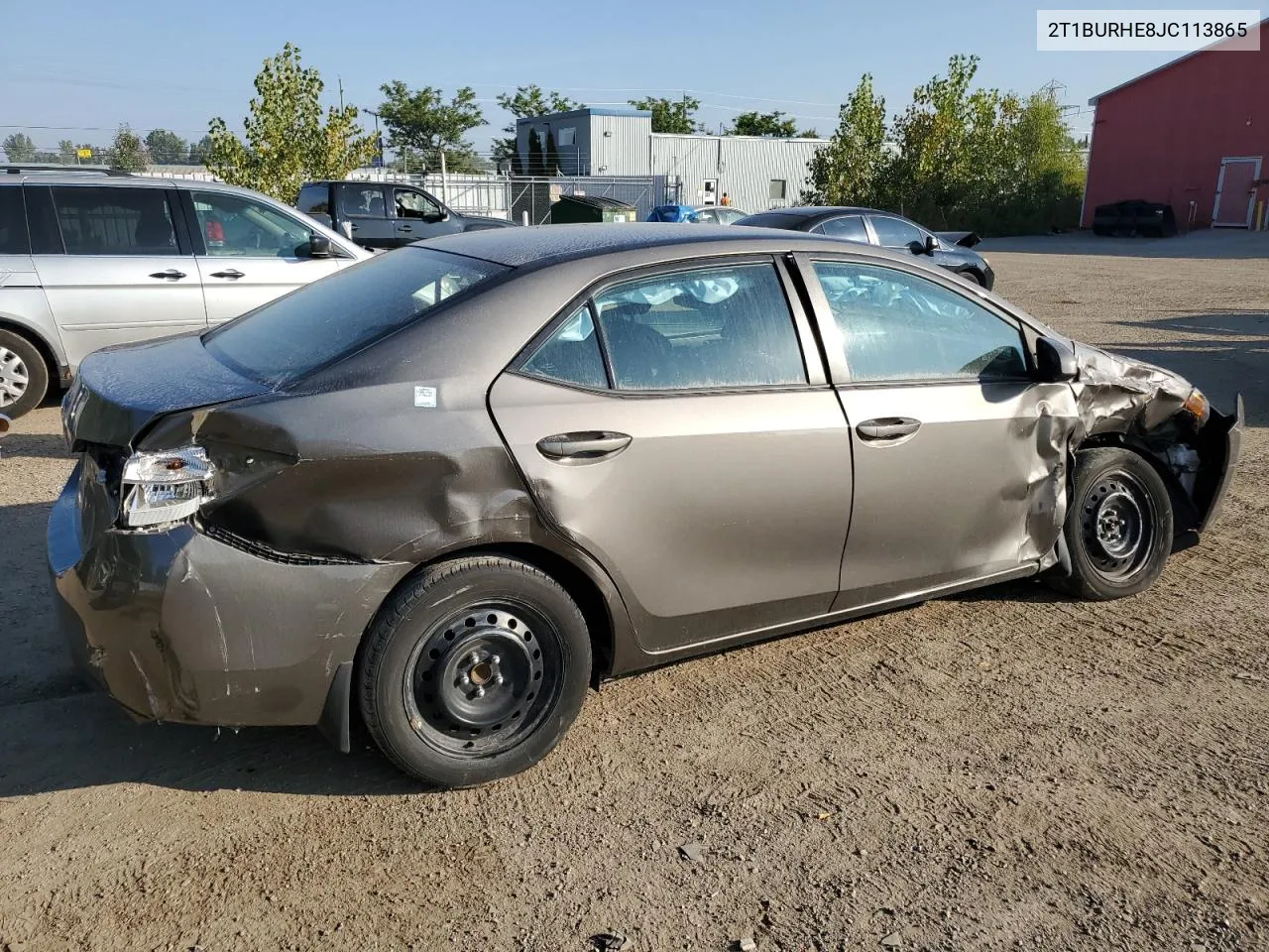 2018 Toyota Corolla L VIN: 2T1BURHE8JC113865 Lot: 71384794