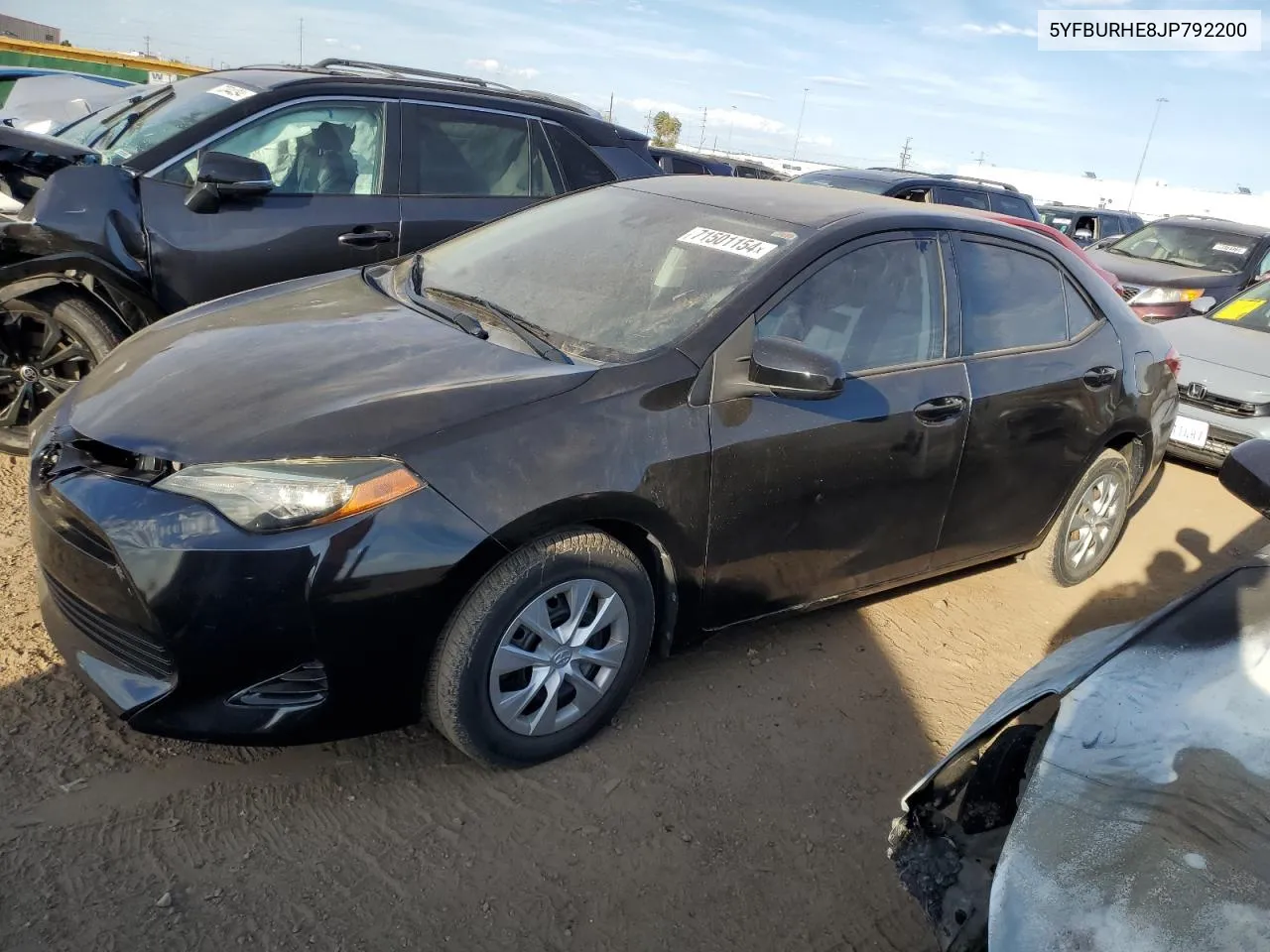 2018 Toyota Corolla L VIN: 5YFBURHE8JP792200 Lot: 71501154