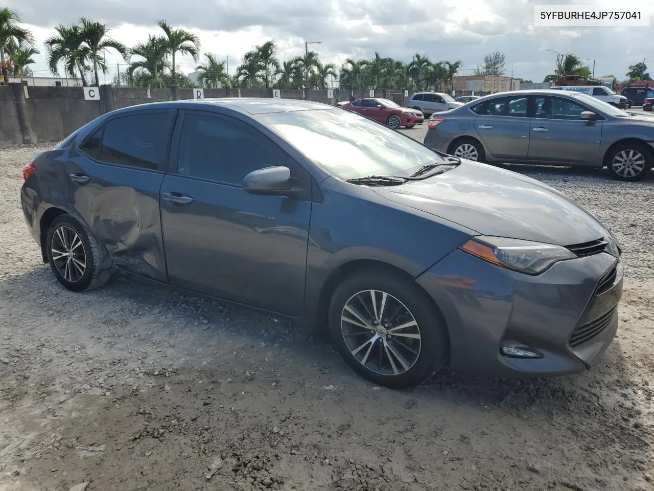 2018 Toyota Corolla L VIN: 5YFBURHE4JP757041 Lot: 71710904