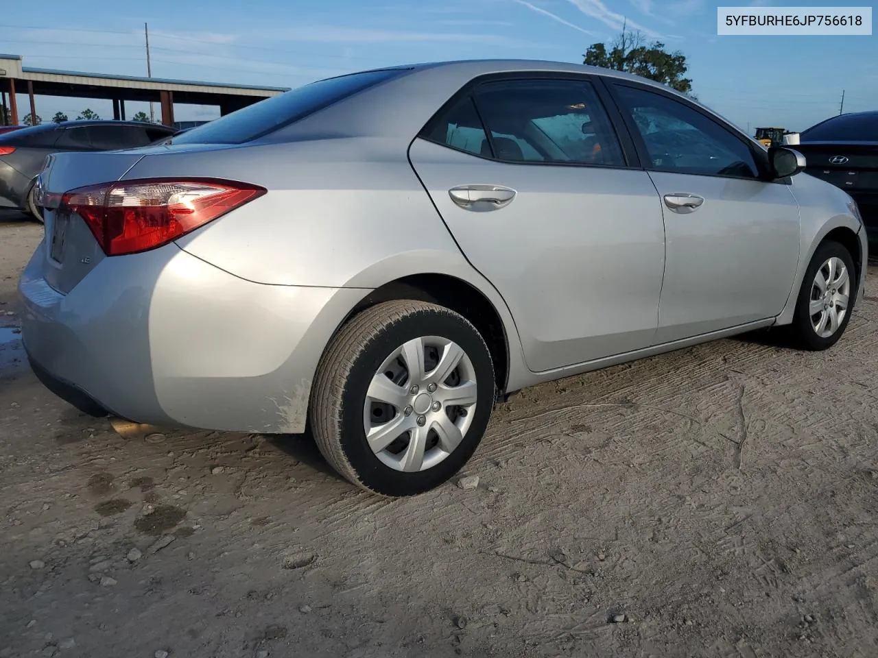 2018 Toyota Corolla L VIN: 5YFBURHE6JP756618 Lot: 71880954