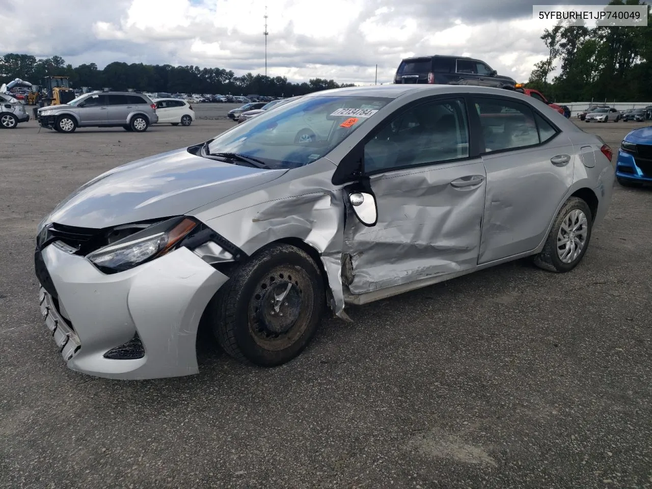 2018 Toyota Corolla L VIN: 5YFBURHE1JP740049 Lot: 72134784