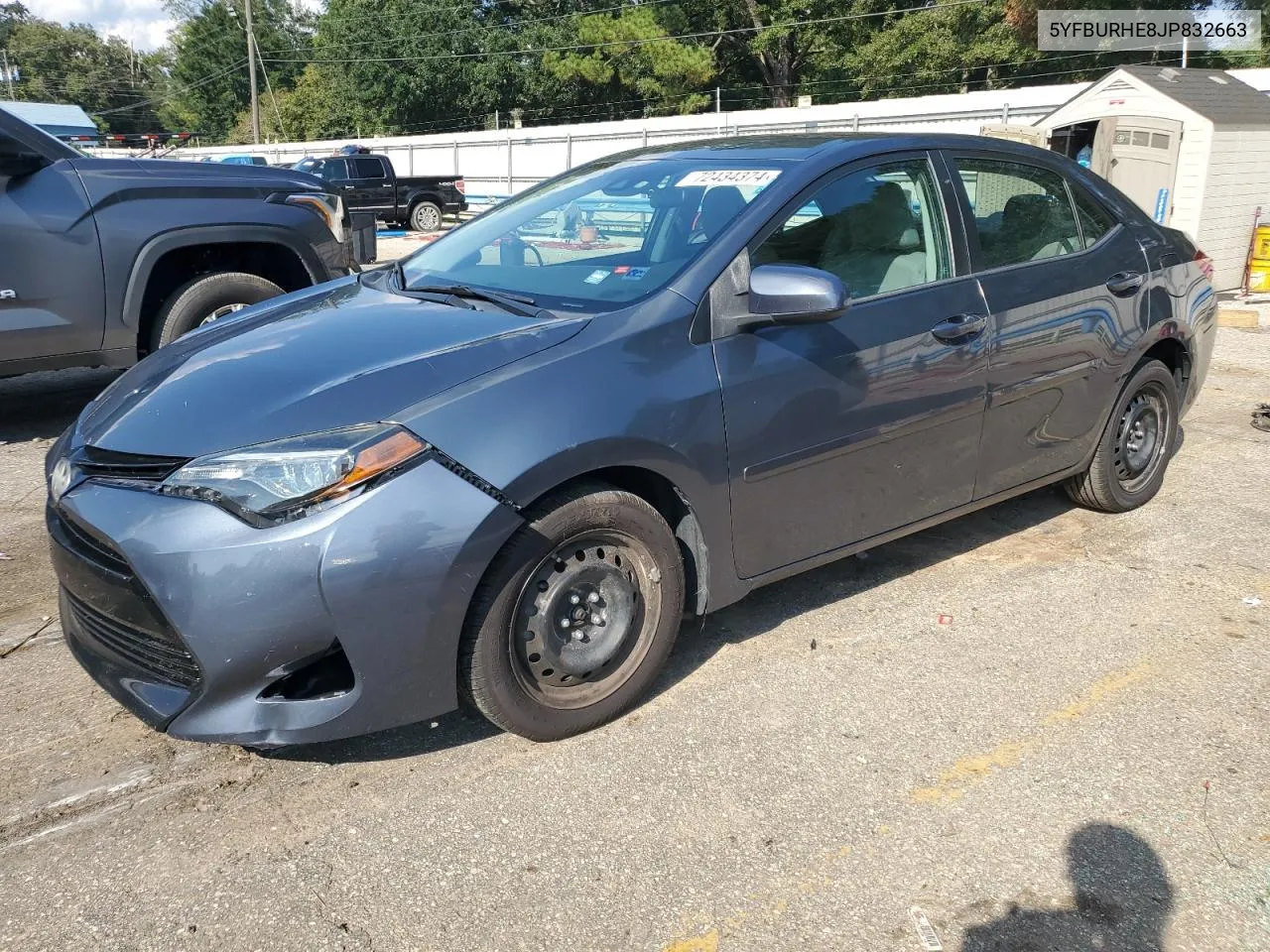 2018 Toyota Corolla L VIN: 5YFBURHE8JP832663 Lot: 72434374