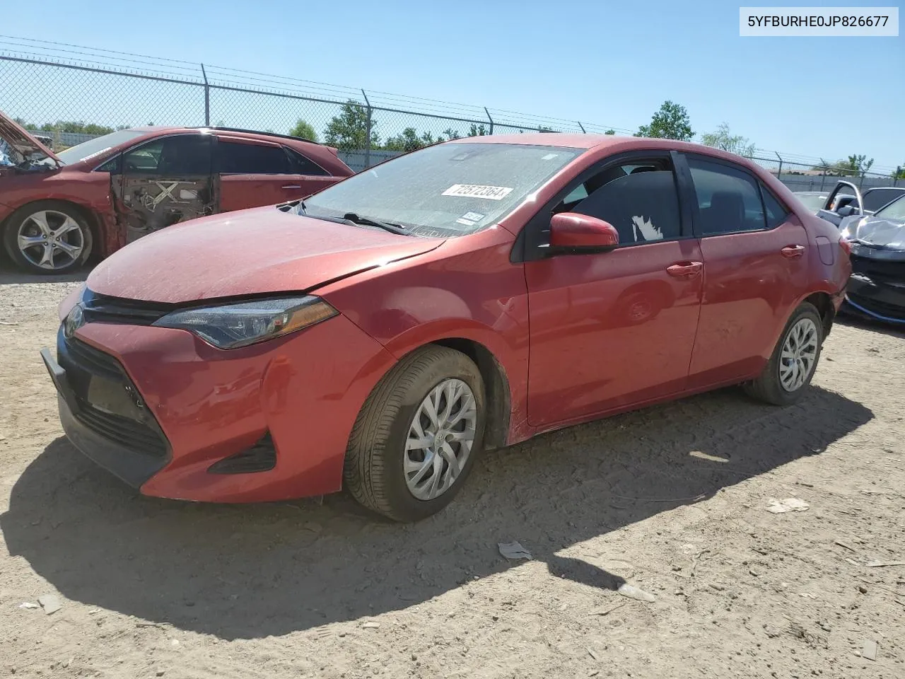 2018 Toyota Corolla L VIN: 5YFBURHE0JP826677 Lot: 72572364