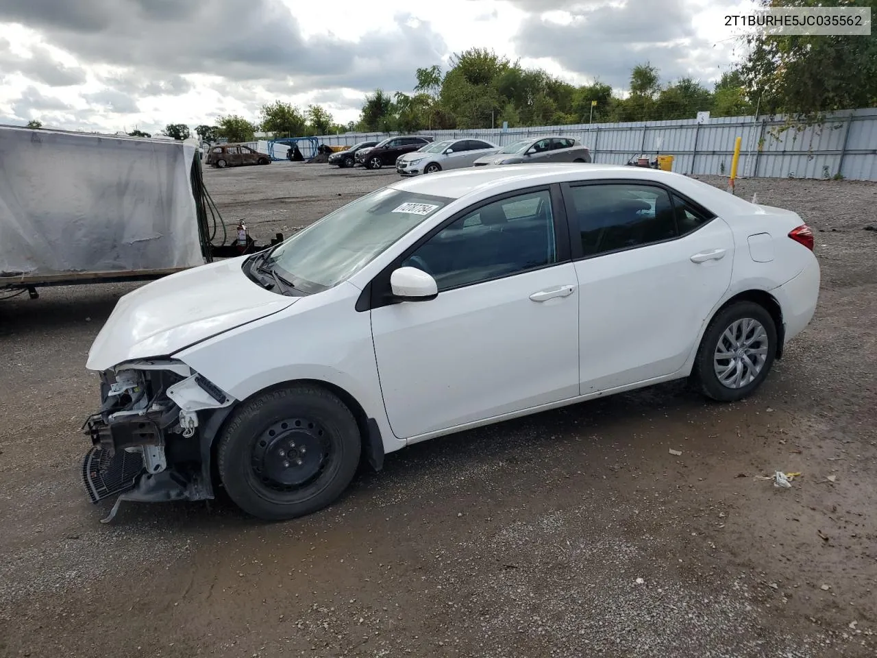 2018 Toyota Corolla L VIN: 2T1BURHE5JC035562 Lot: 72787754