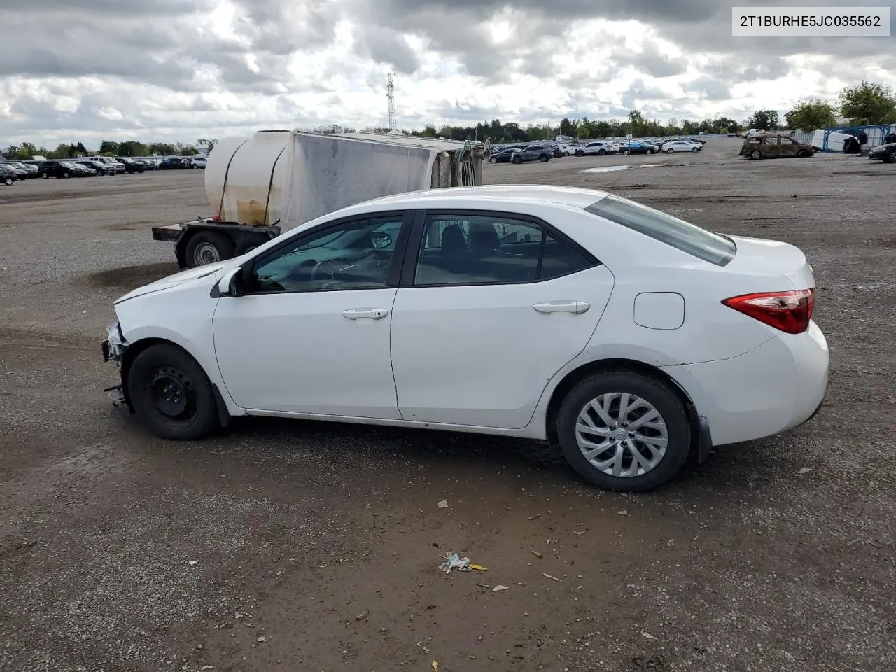 2018 Toyota Corolla L VIN: 2T1BURHE5JC035562 Lot: 72787754