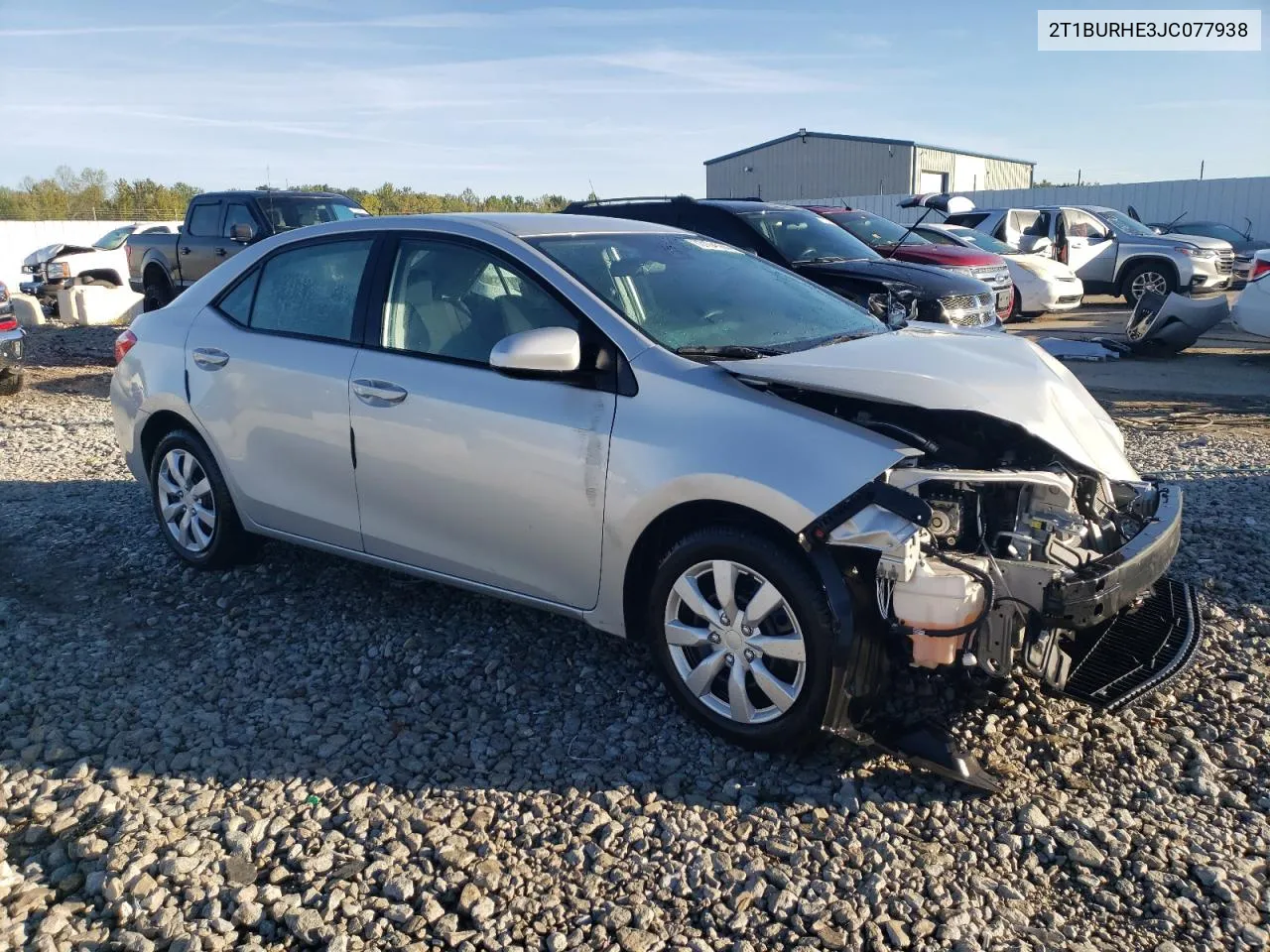 2018 Toyota Corolla L VIN: 2T1BURHE3JC077938 Lot: 73104564