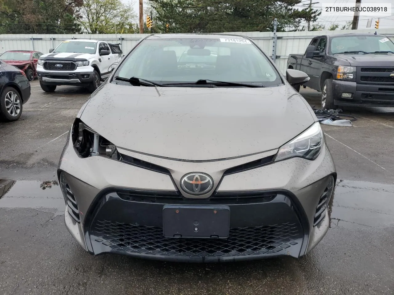 2018 Toyota Corolla L VIN: 2T1BURHE0JC038918 Lot: 73181204