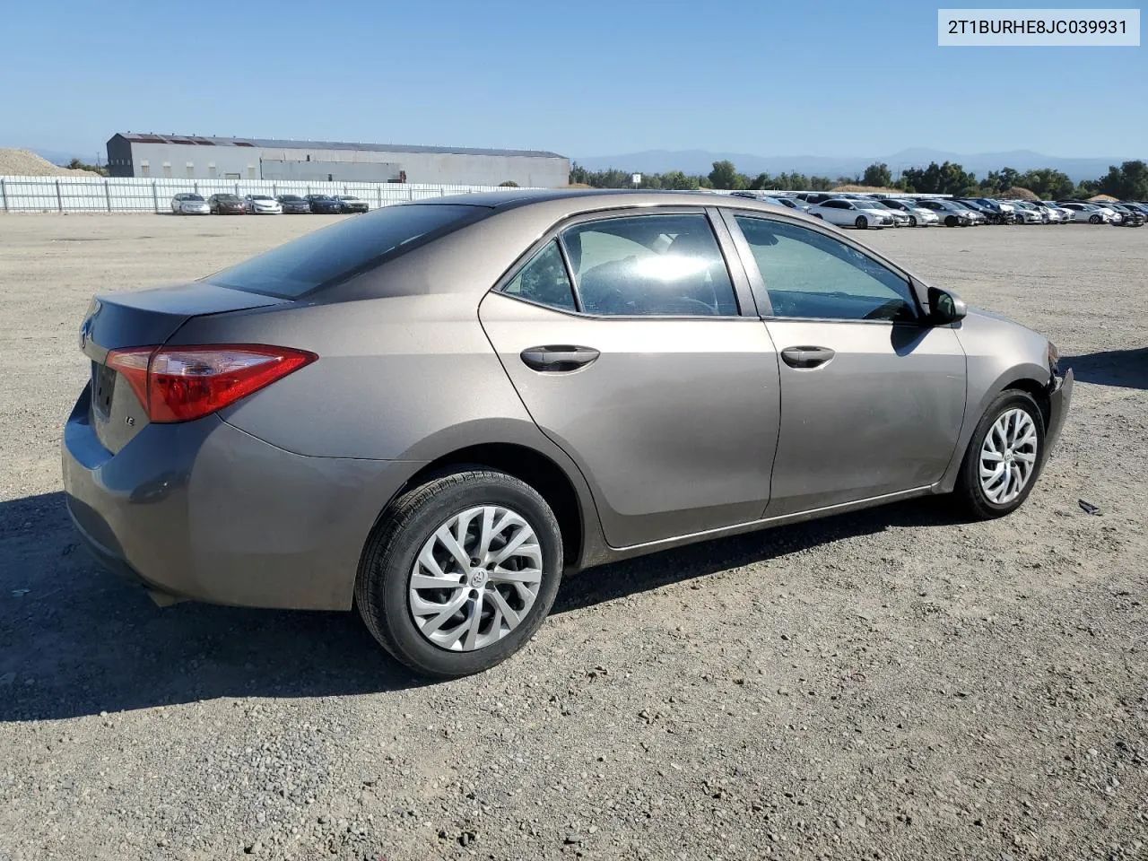 2018 Toyota Corolla L VIN: 2T1BURHE8JC039931 Lot: 73580664