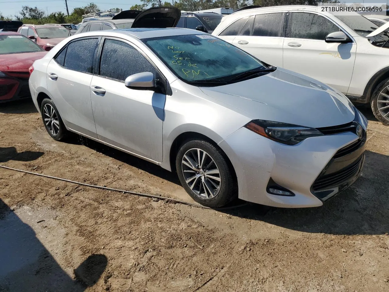 2018 Toyota Corolla L VIN: 2T1BURHE6JC056596 Lot: 73680334