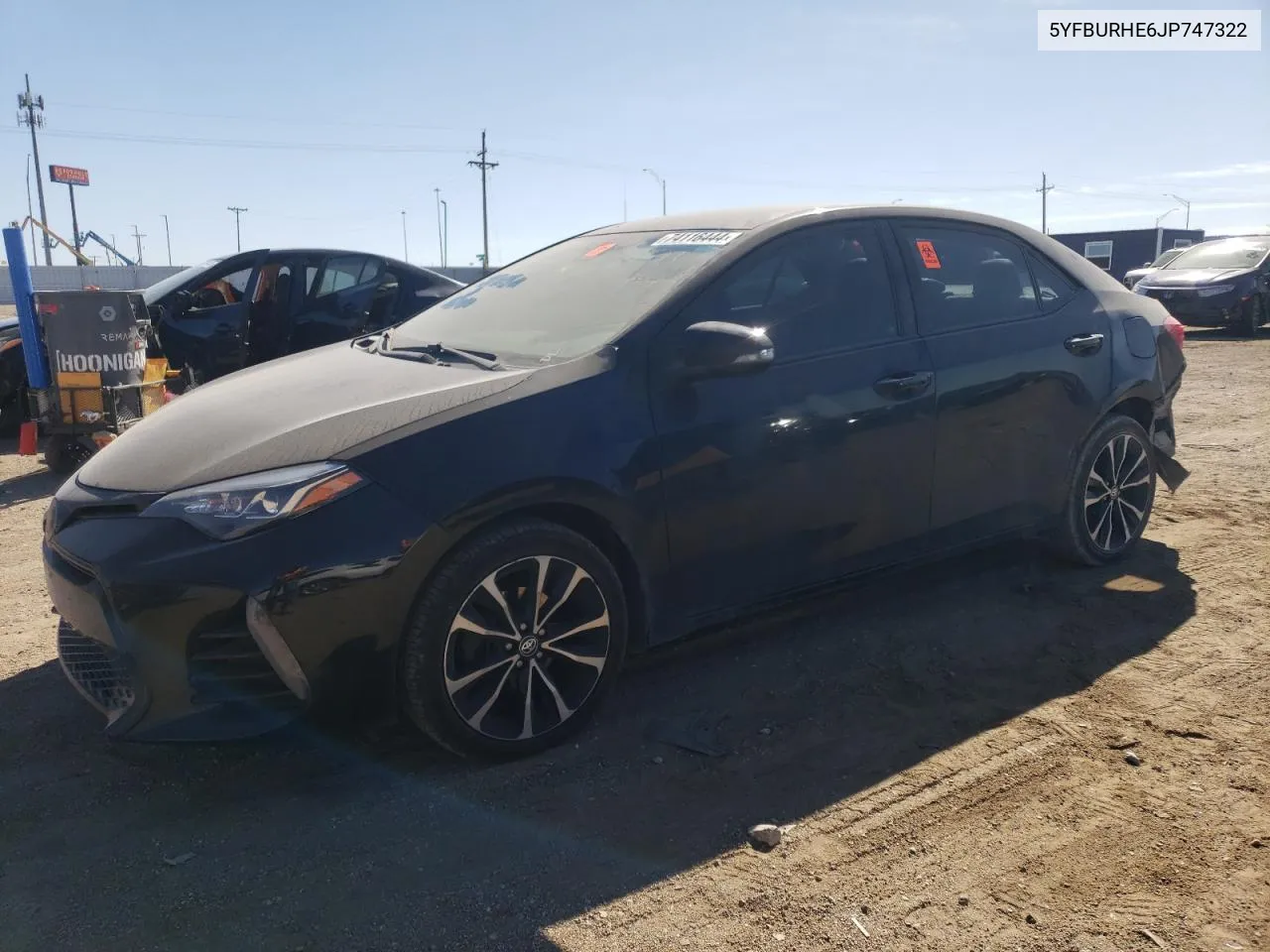 2018 Toyota Corolla L VIN: 5YFBURHE6JP747322 Lot: 74116444