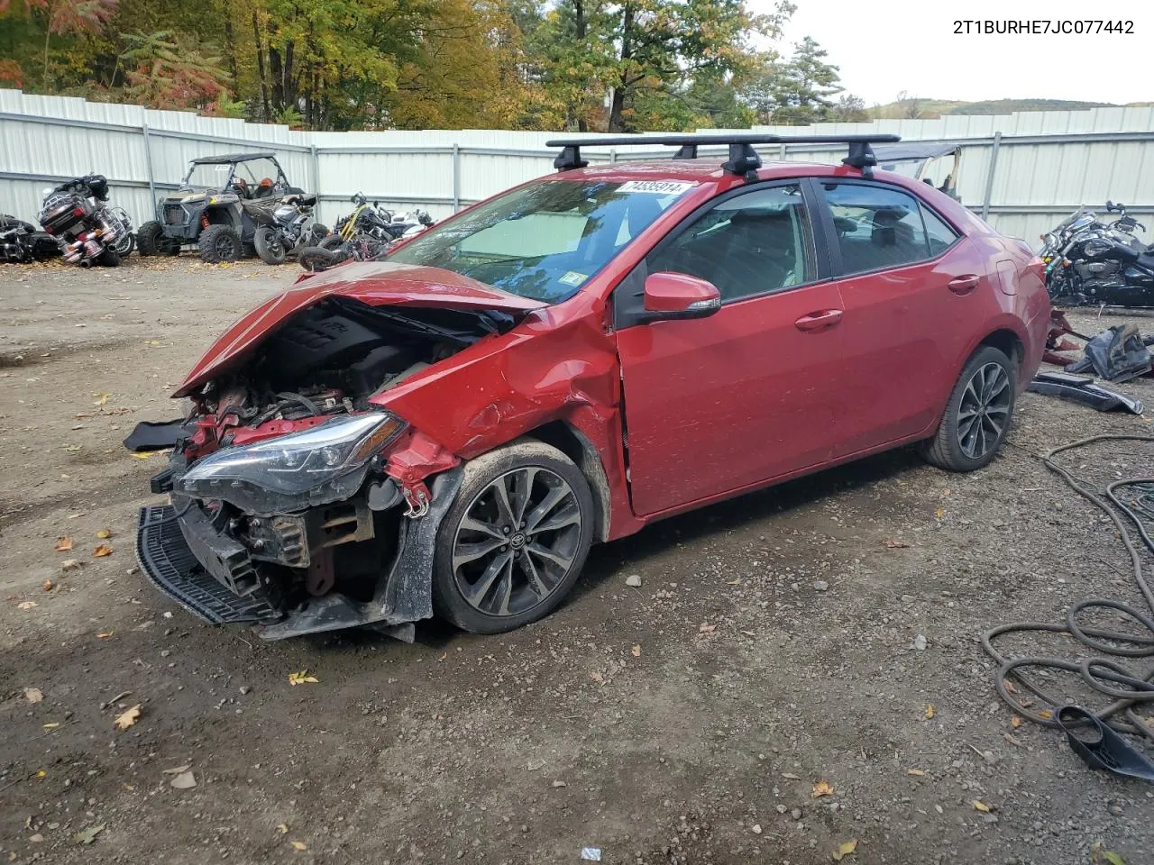 2018 Toyota Corolla L VIN: 2T1BURHE7JC077442 Lot: 74535914