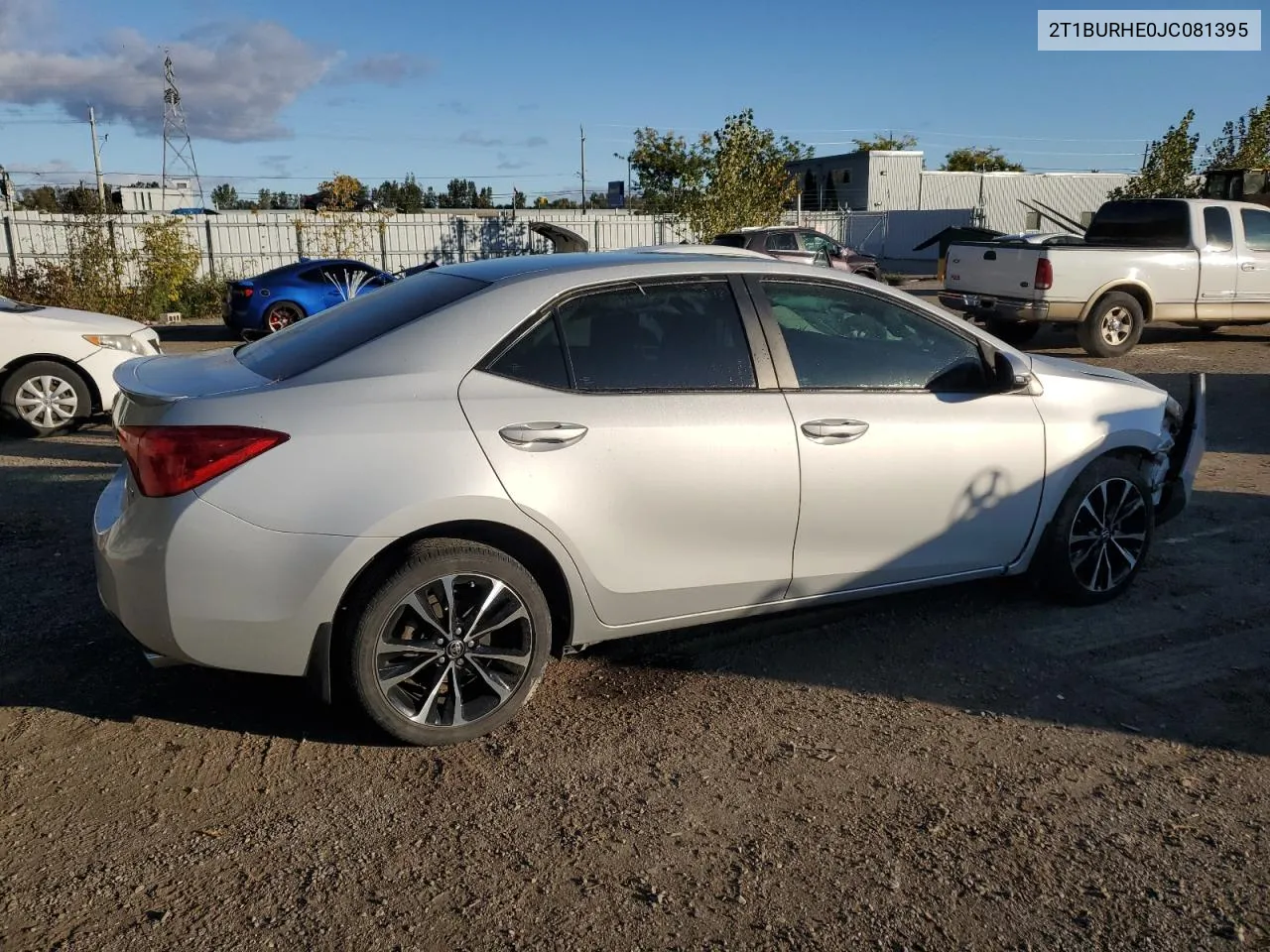 2018 Toyota Corolla L VIN: 2T1BURHE0JC081395 Lot: 75306584