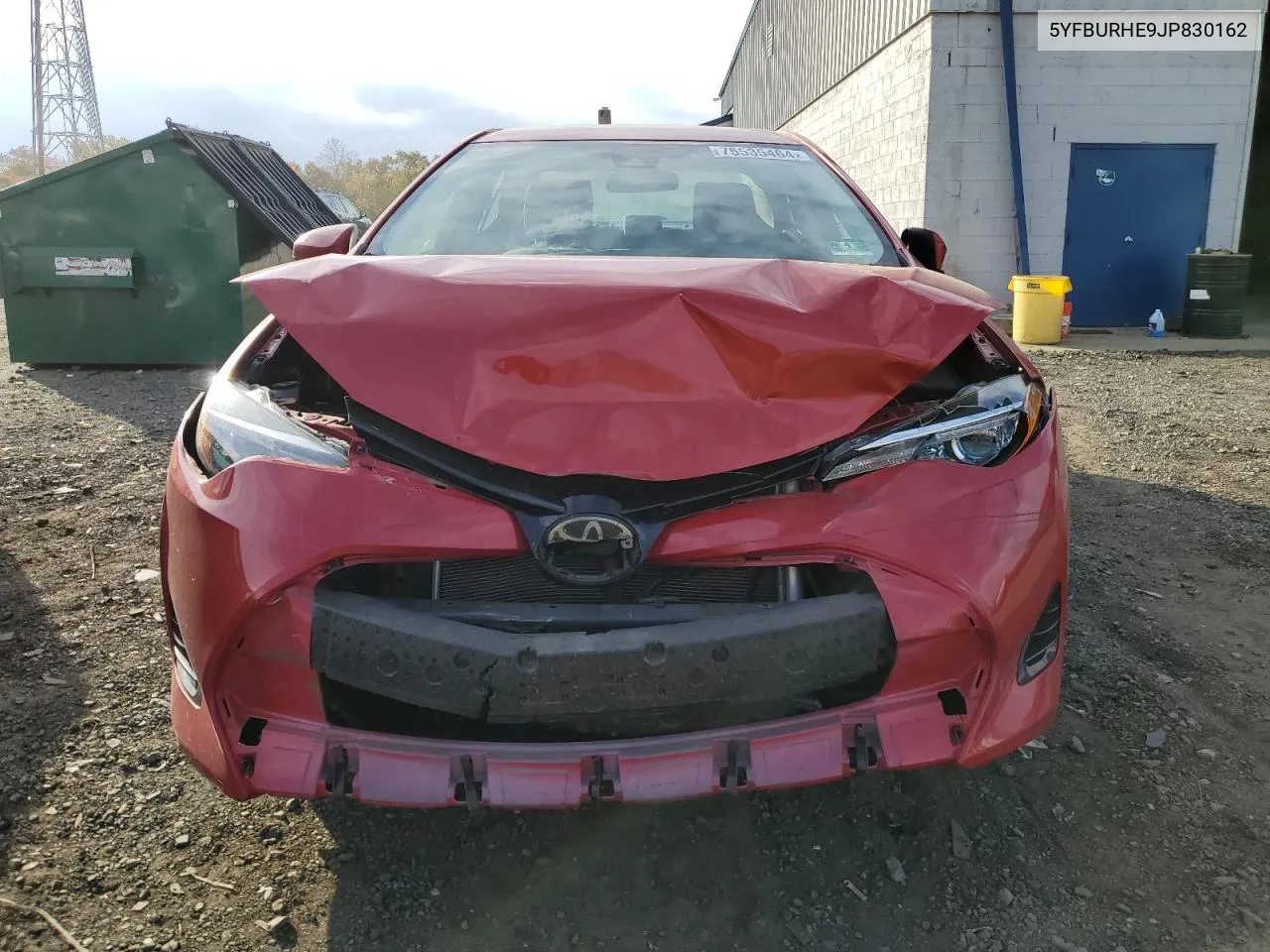 2018 Toyota Corolla L VIN: 5YFBURHE9JP830162 Lot: 75535464