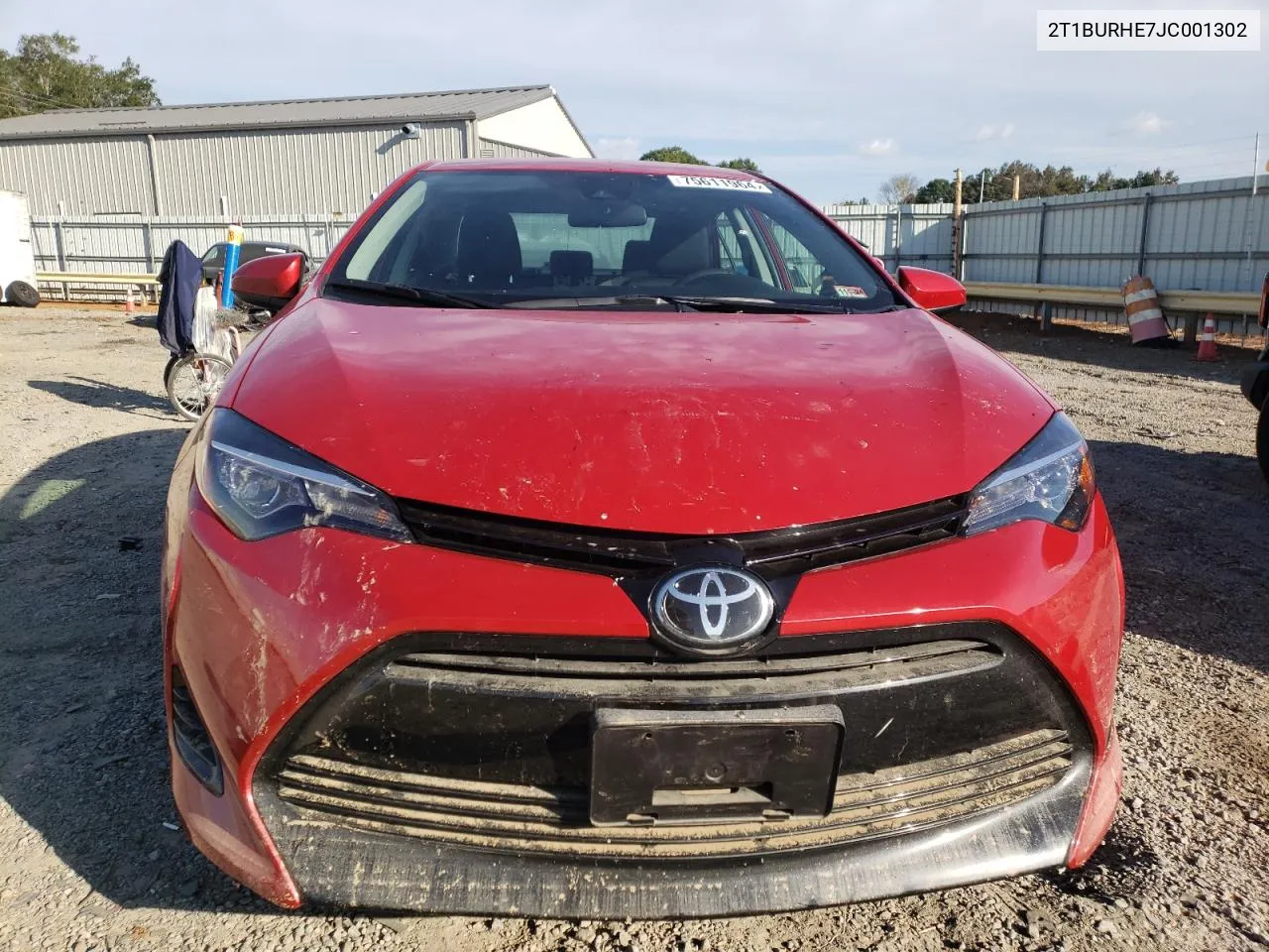 2018 Toyota Corolla L VIN: 2T1BURHE7JC001302 Lot: 75611964