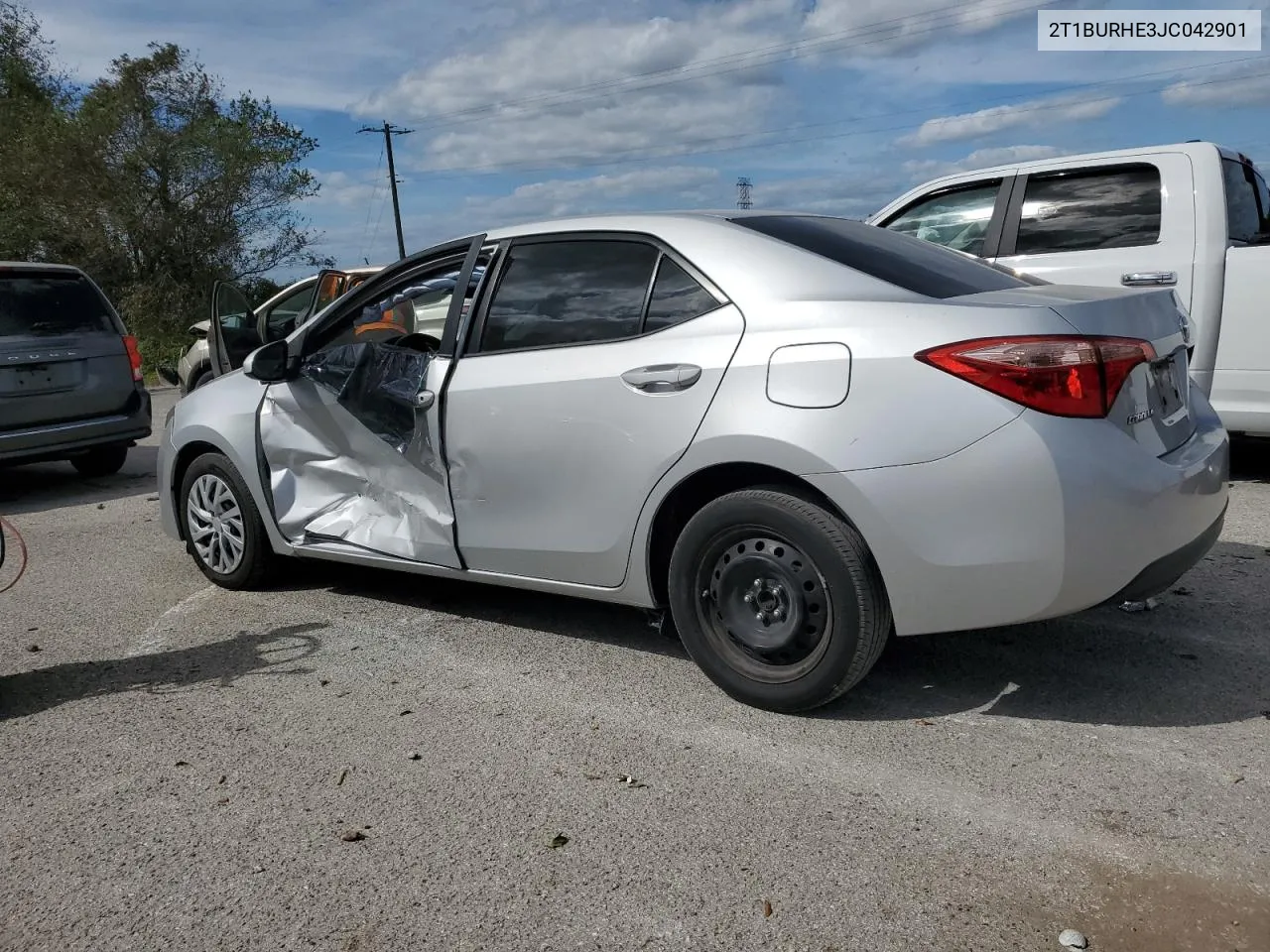 2018 Toyota Corolla L VIN: 2T1BURHE3JC042901 Lot: 76776194